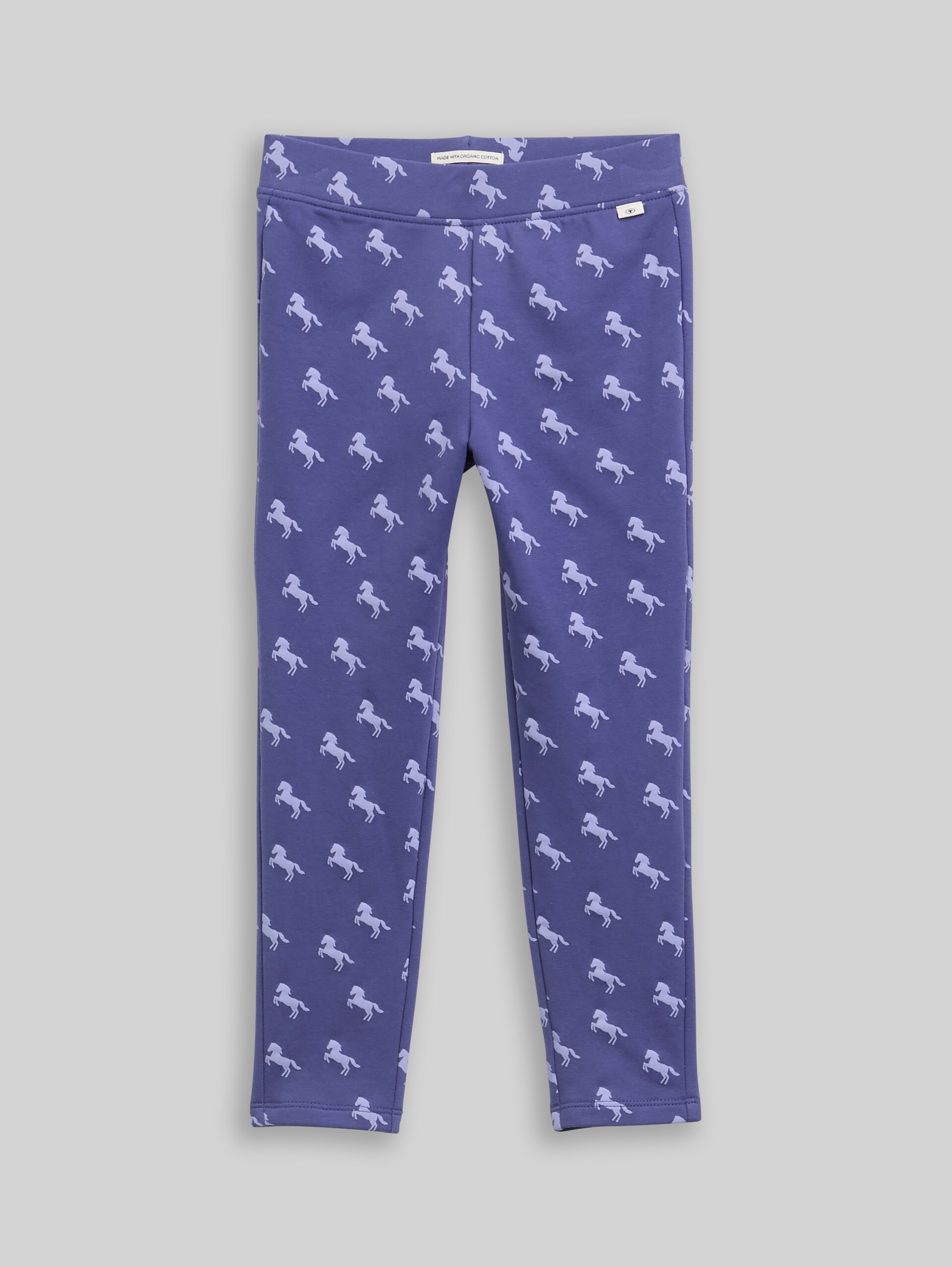 Leggings with all-over print - dark blue horse print