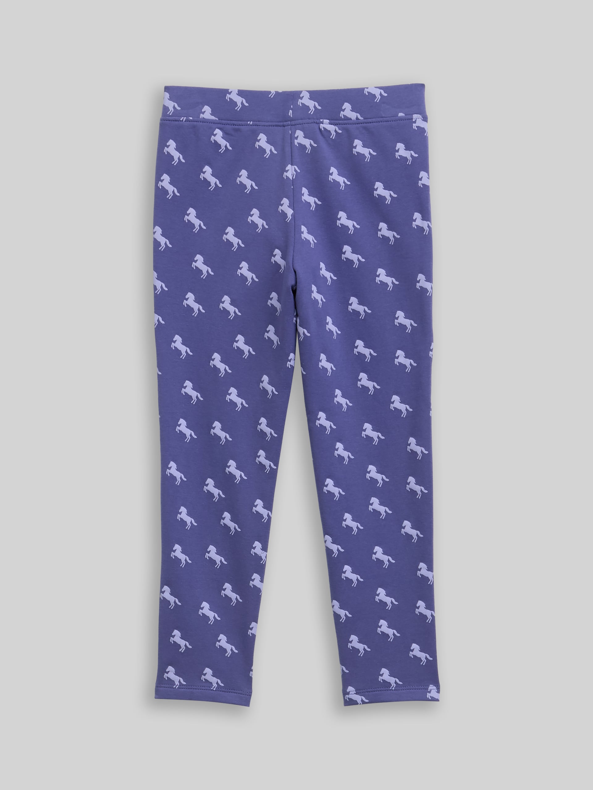 Leggings with all-over print - dark blue horse print