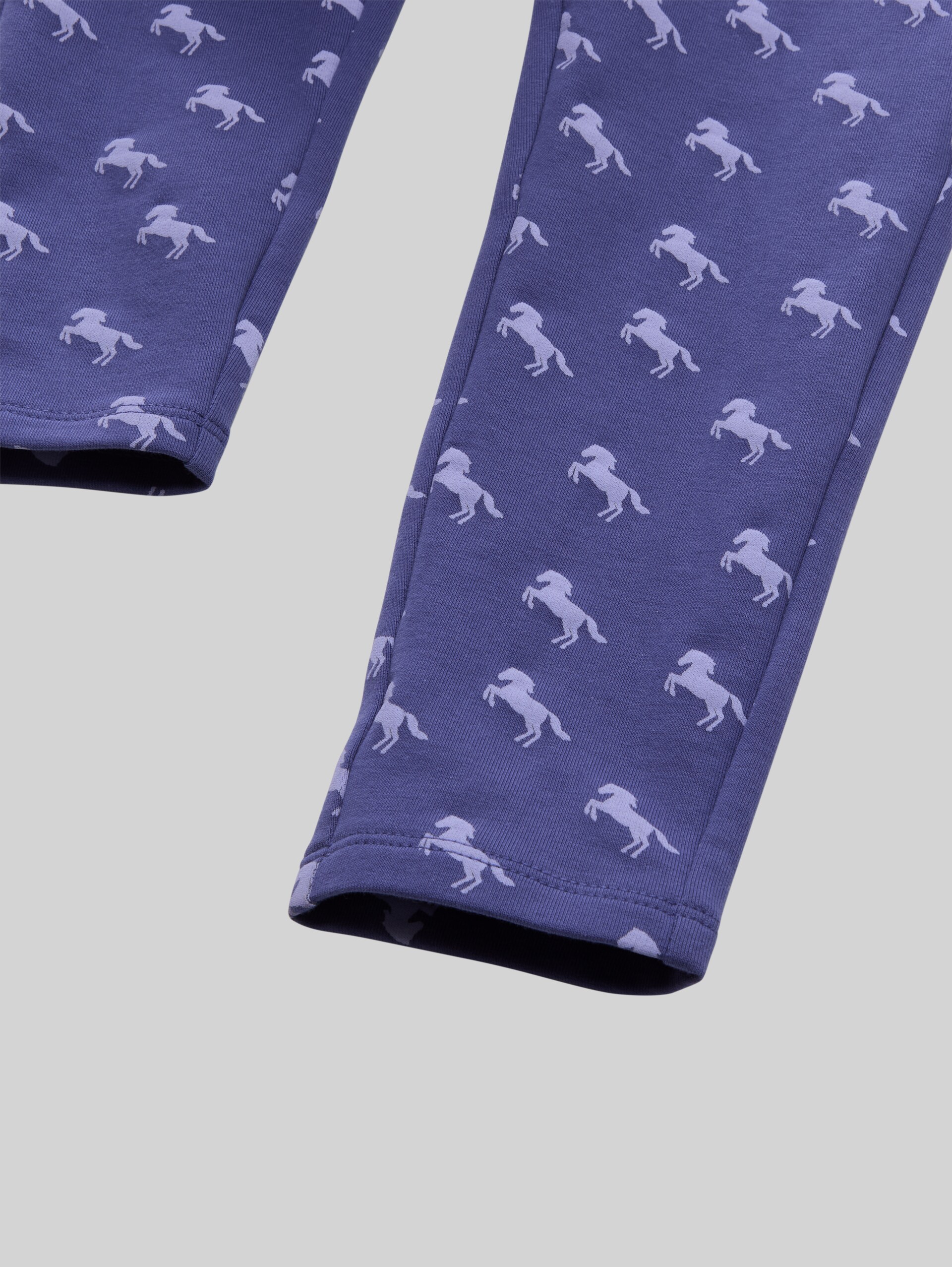 Leggings with all-over print - dark blue horse print