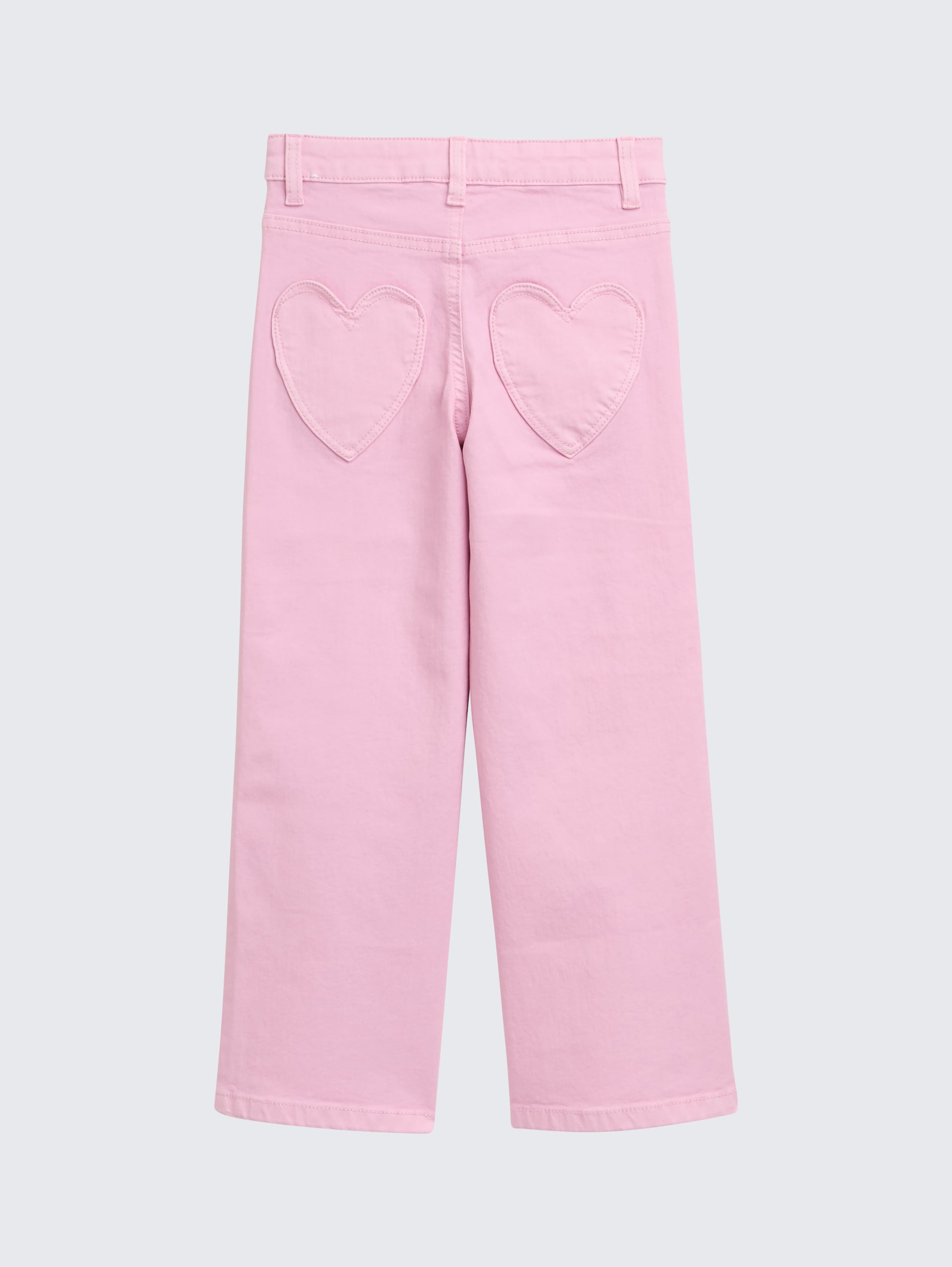 Wide Leg Jeans mit Herz-Details - mist pink