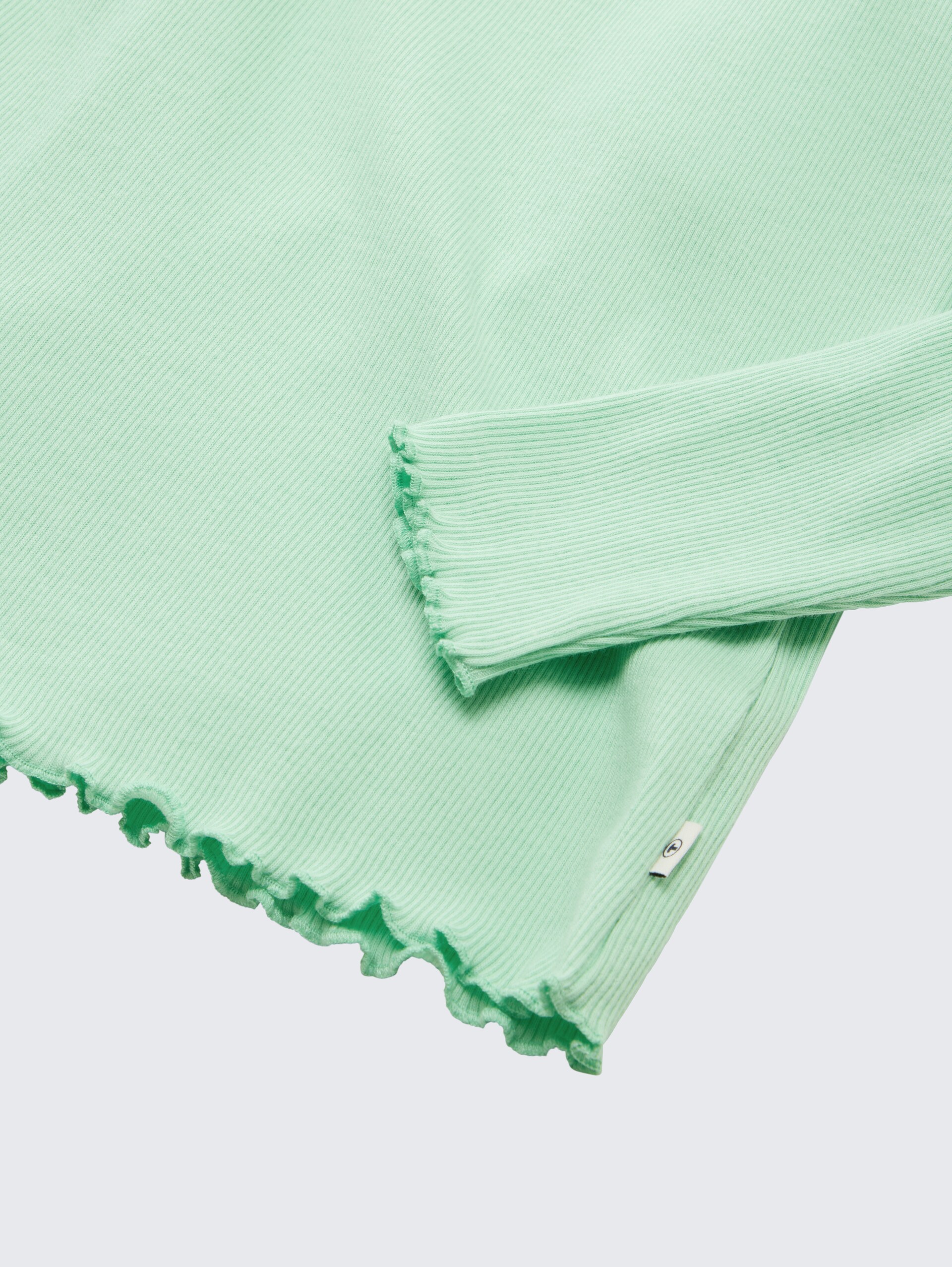 Langarmshirt mit Rippstruktur - light garden green - Detail-Model-Ansicht