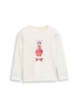 Niet geselecteerd, Shirt met lange mouwen en print door , wit