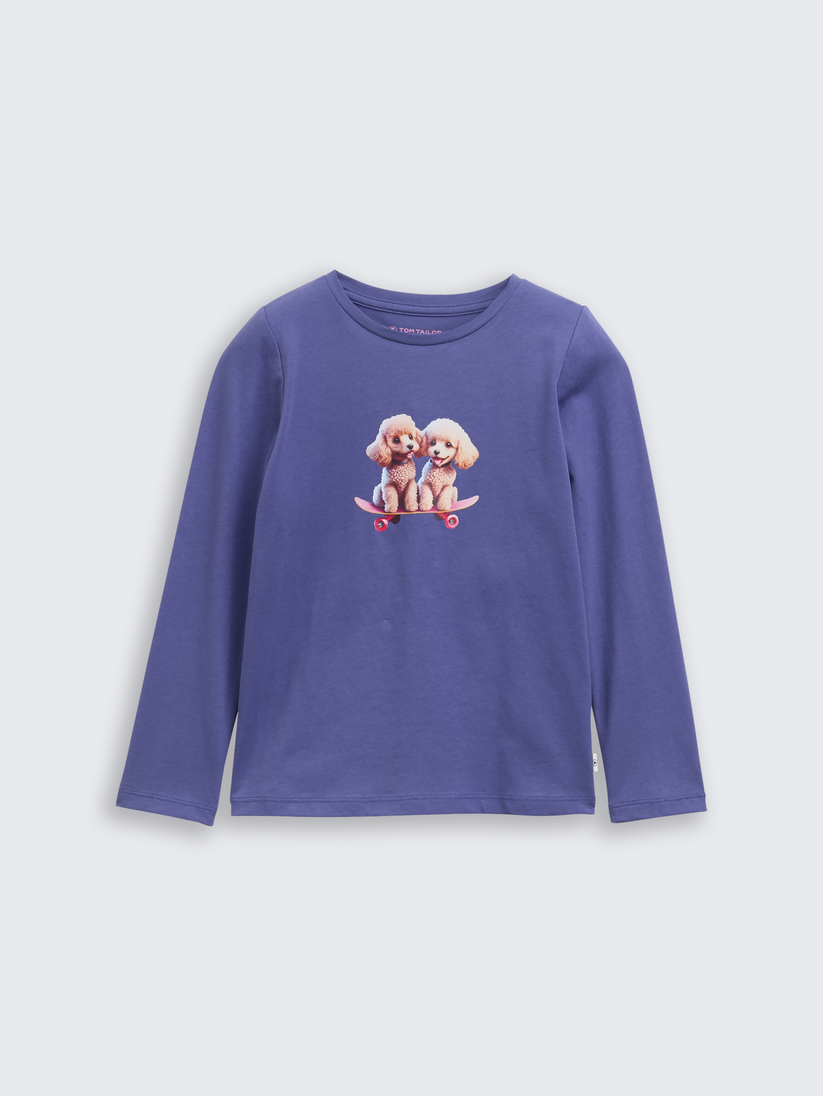 Langarmshirt mit Print von Mini Girls, dark blue harbor