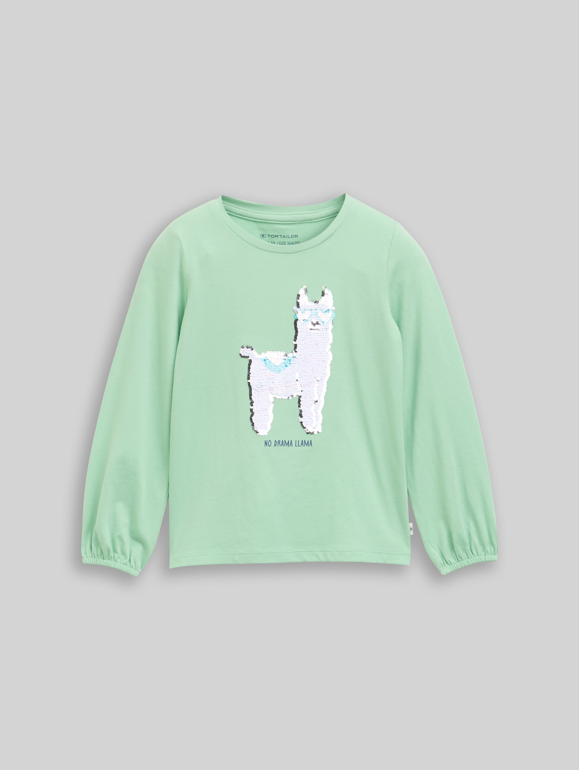 Shirt met lange mouwen en omkeerbare pailletten - light garden green - Product vooraanzicht