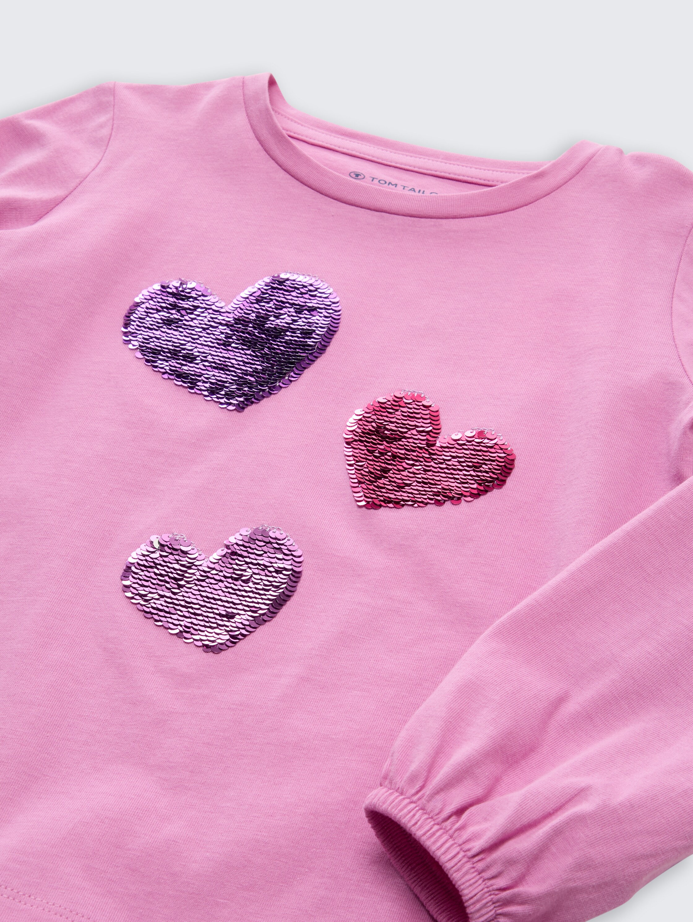 Langarmshirt mit Wendepailletten - flashy_mauve - 