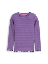 Geselecteerd, Geribd shirt met lange mouwen en streepjesmotief door Tom Tailor, blauw