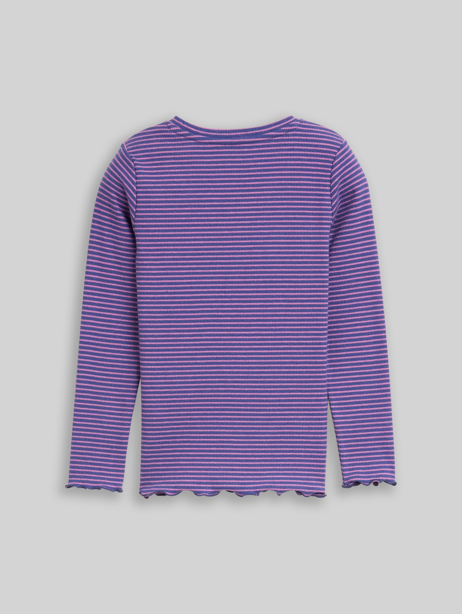 Geribd shirt met lange mouwen en streepjesmotief - dark blue pink stripe