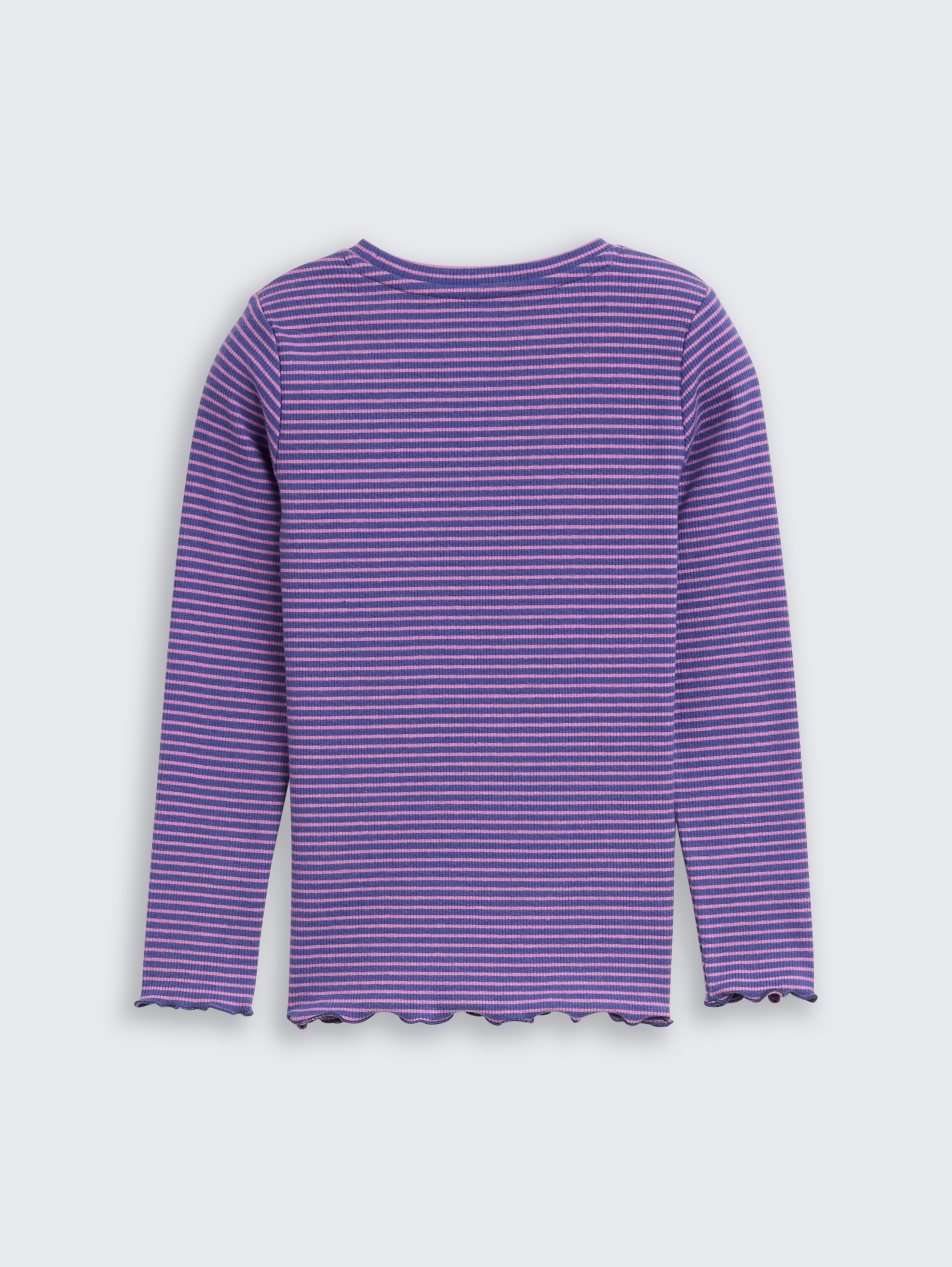 Ribbed long-sleeved shirt with striped pattern - dark_blue_pink_stripe - 