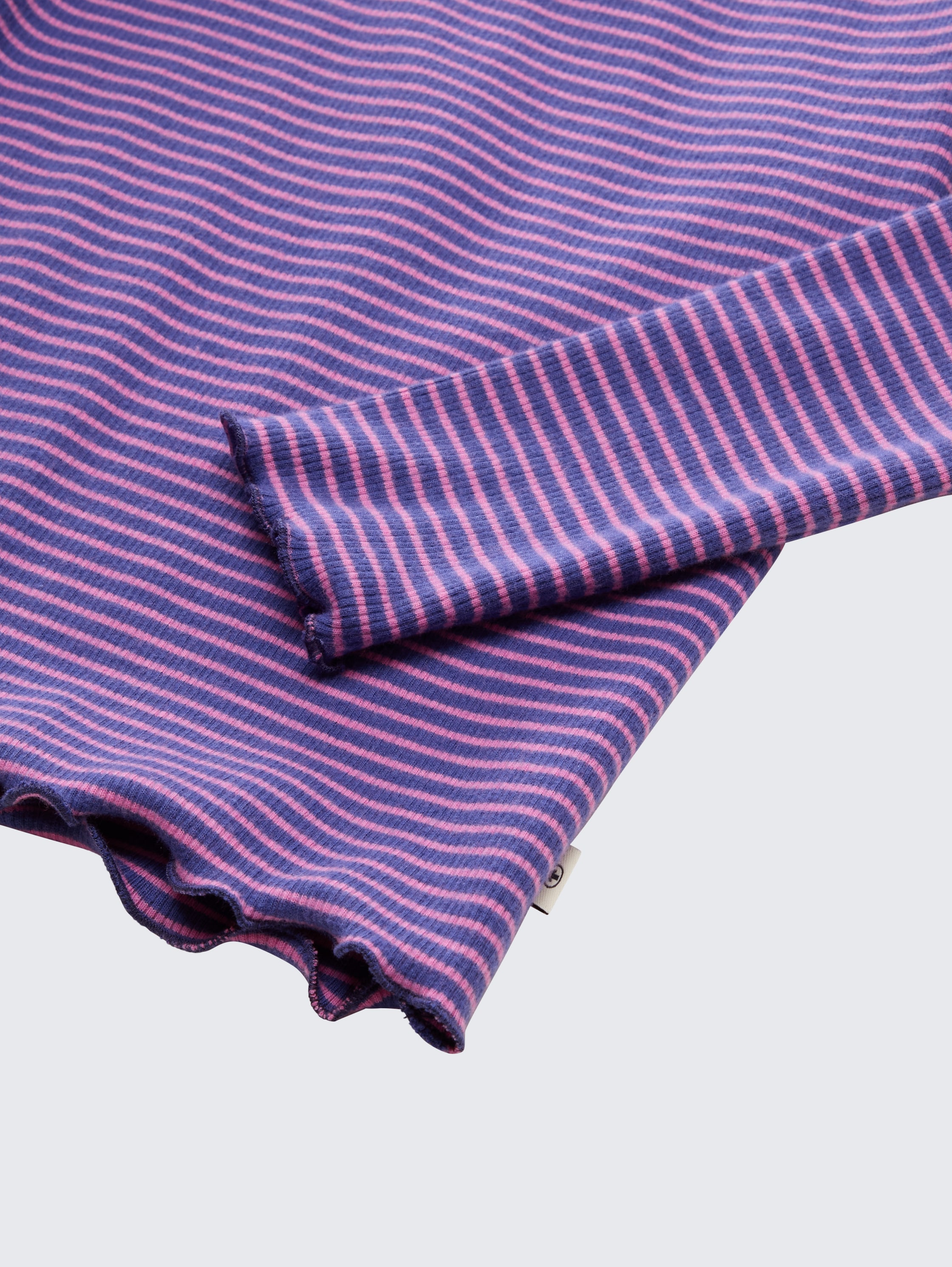 Ribbed long-sleeved shirt with striped pattern - dark_blue_pink_stripe - 