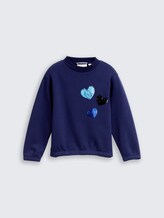 Sweat-shirt court à paillettes réversibles - dark blue harbor - Vue de face du produit