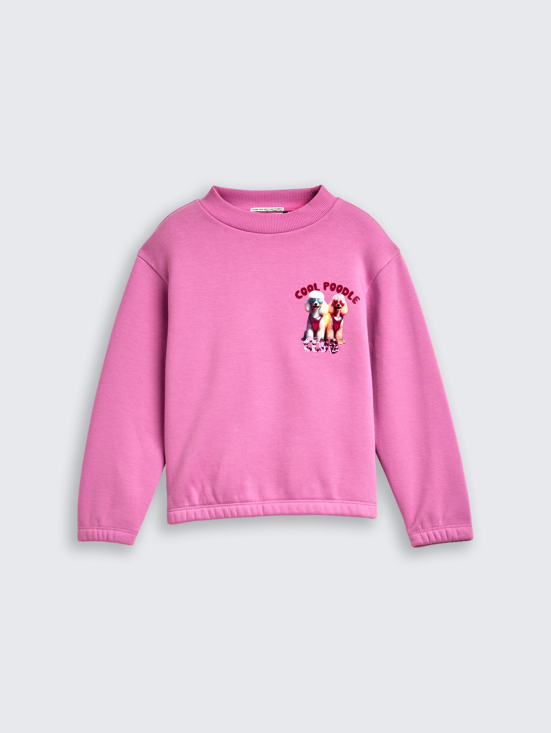 Cropped Sweatshirt mit Wendepailletten - flashy mauve - Vorder-Produkt-Ansicht