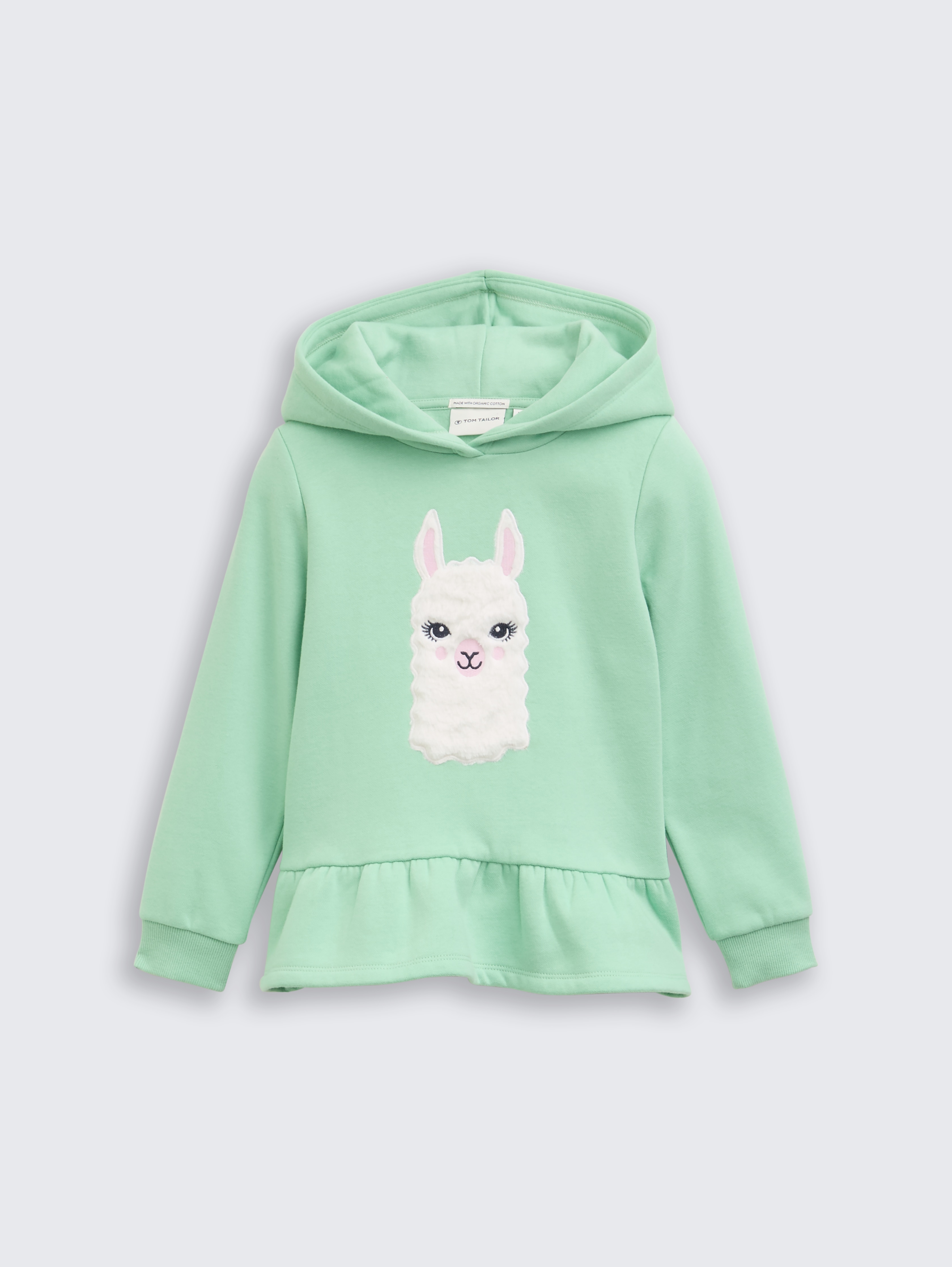 Hoodie Sweatshirt mit Volant von Mini Girls, light garden green