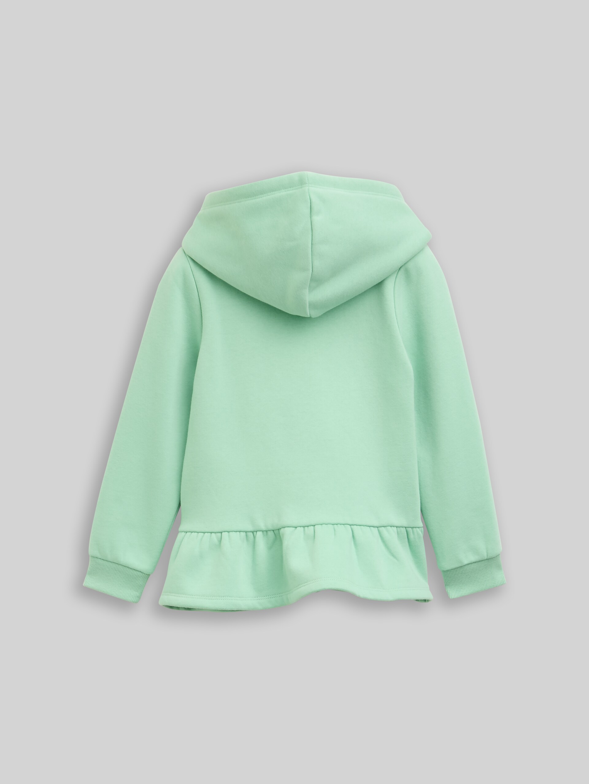 Hoodie sweatshirt with flounce - light garden green