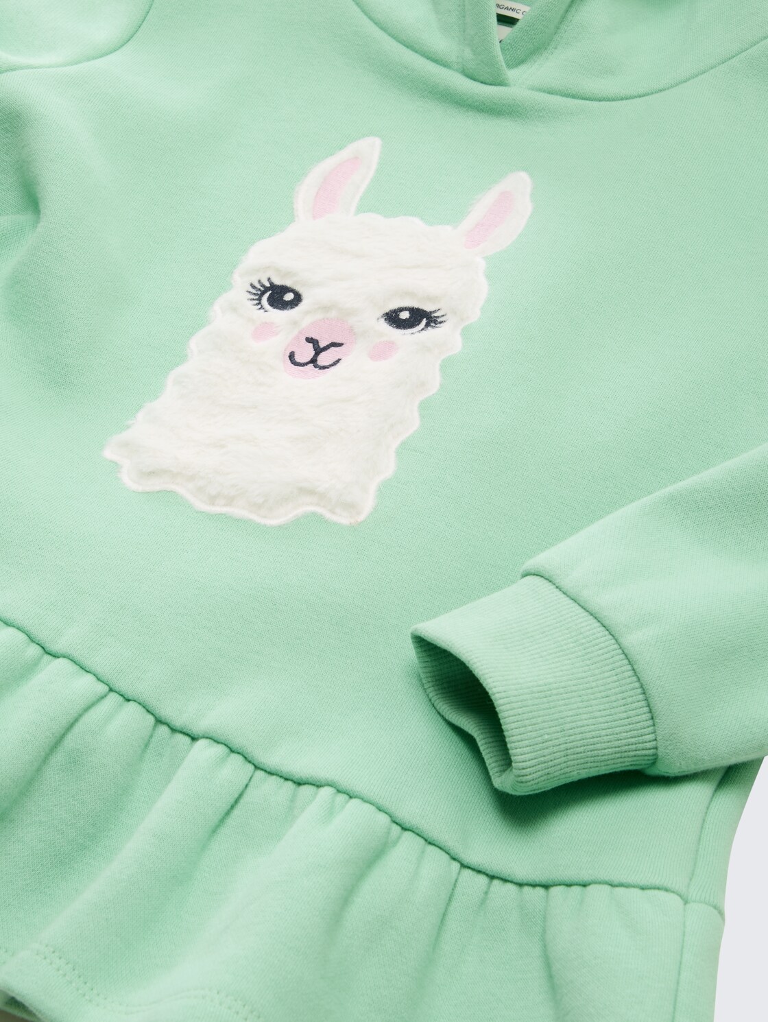 Hoodie Sweatshirt mit Volant - light garden green - Detail-Model-Ansicht
