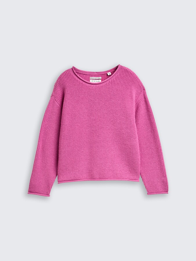 Gebreide trui door Mini Girls, flashy mauve