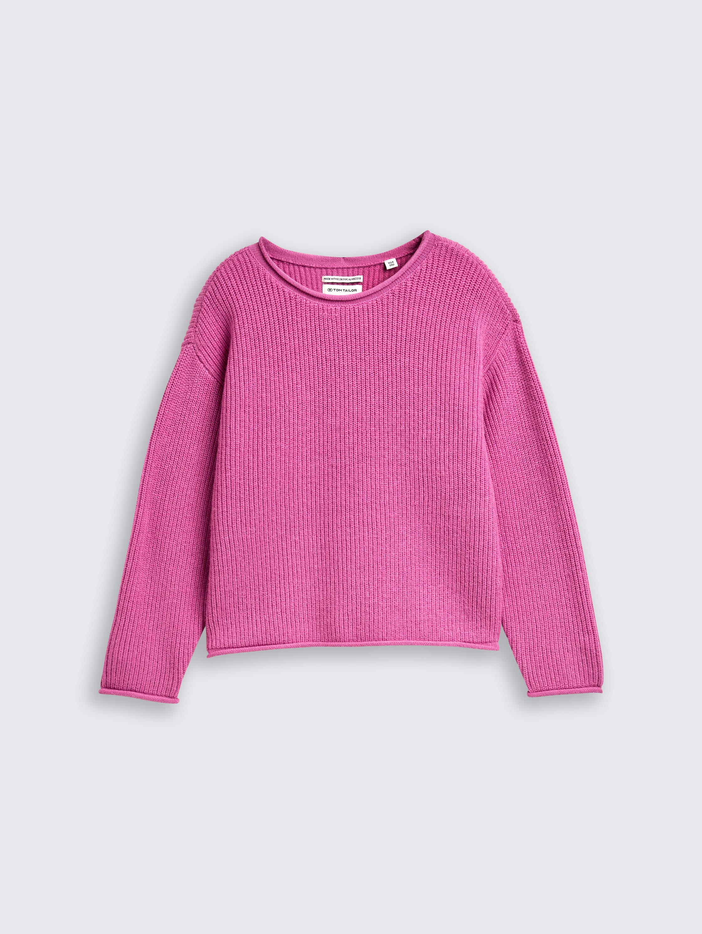 Cropped gebreide trui - flashy mauve