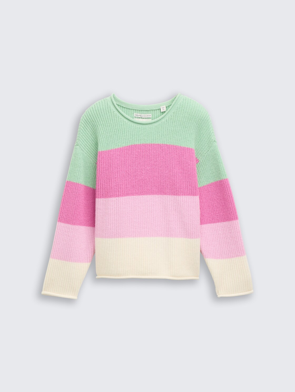 Cropped Strickpullover - multicolor green block stripe