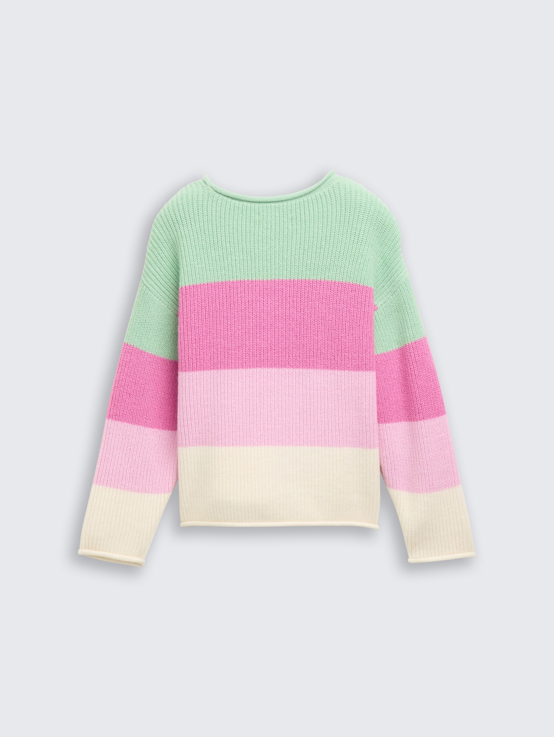 Cropped Strickpullover - multicolor green block stripe