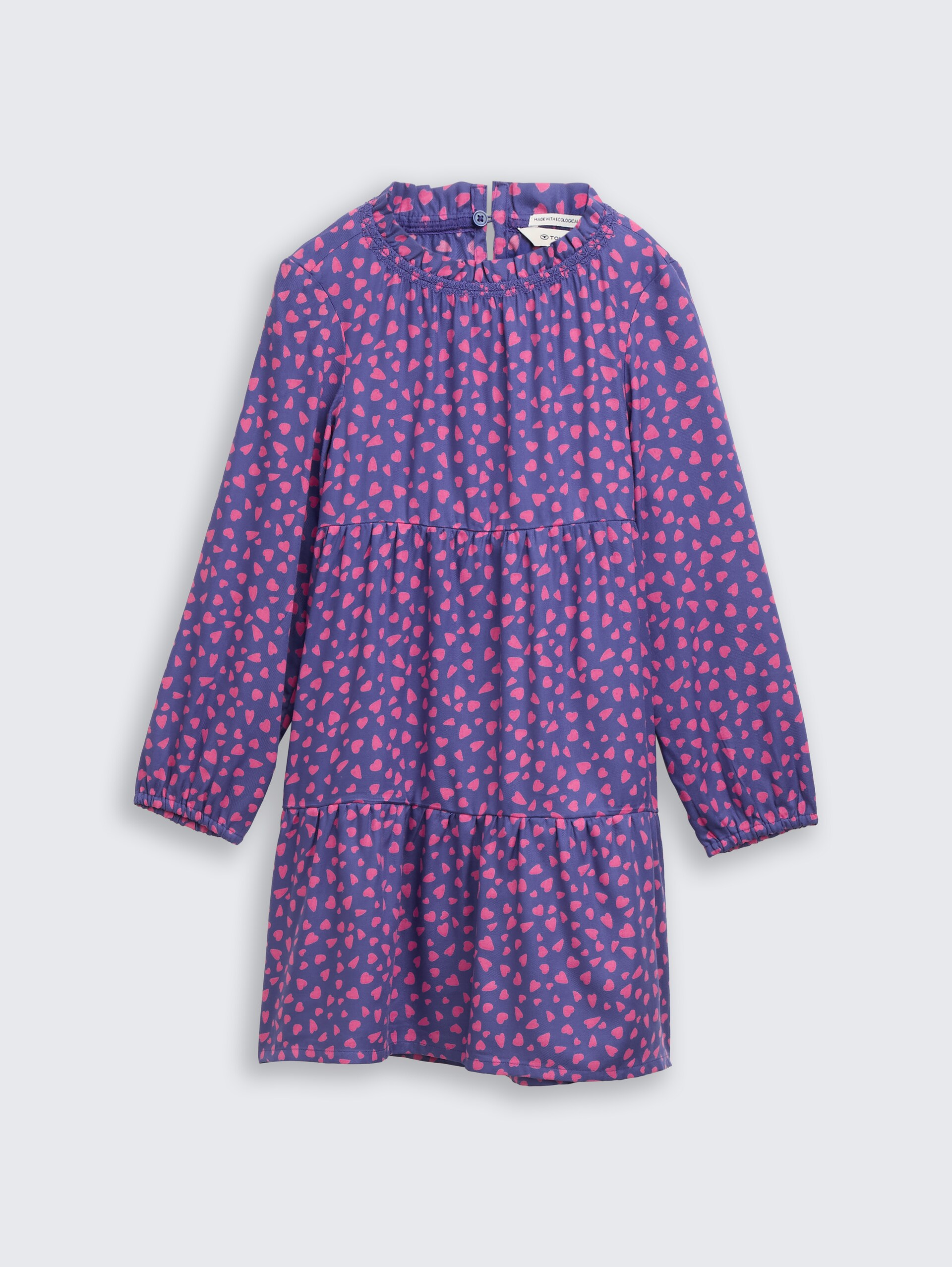 Mini-Kleid mit Allover-Print - dark blue pink heart - Vorder-Produkt-Ansicht