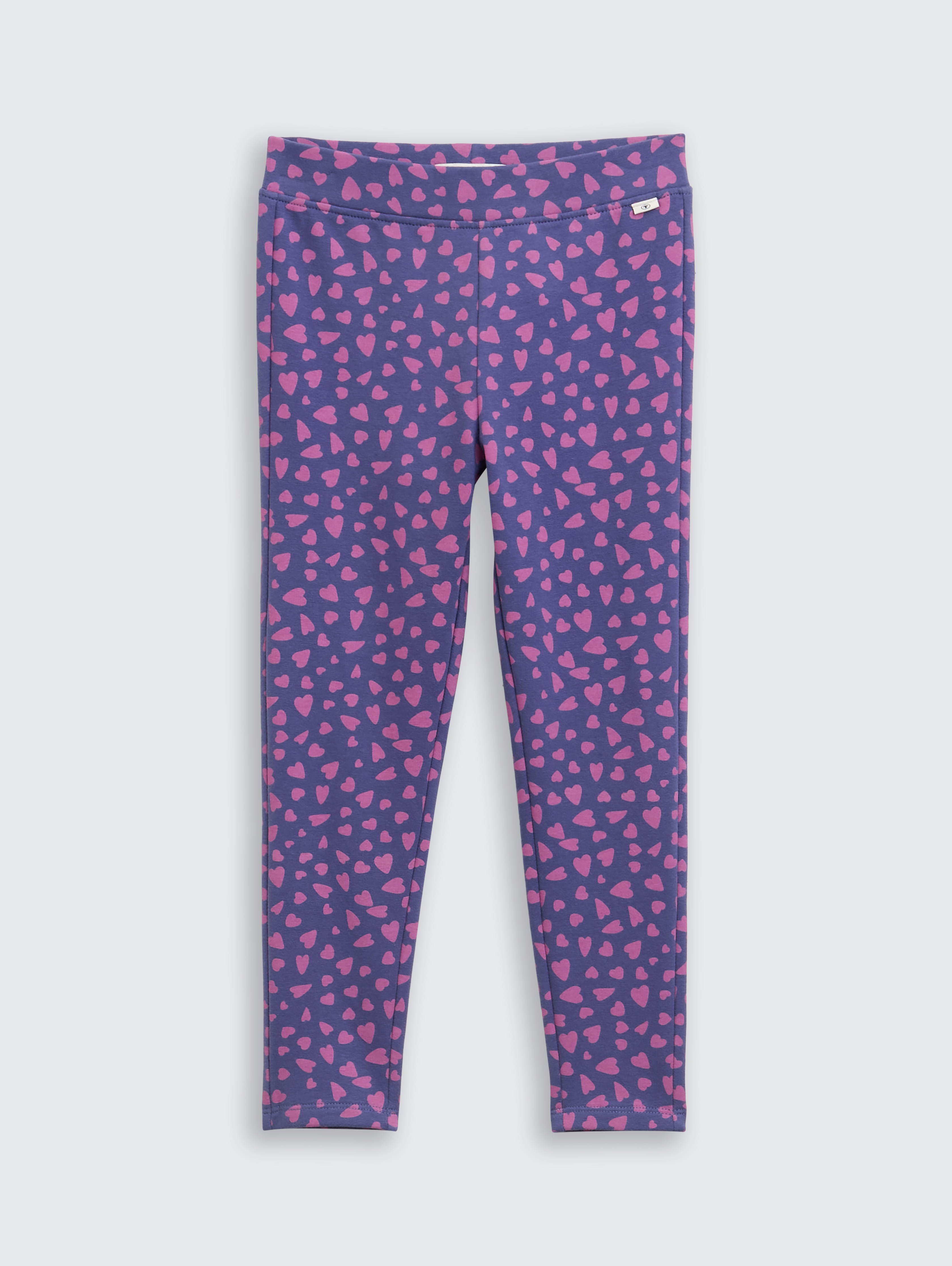 Leggings mit Allover-Print von Mini Girls, dark blue pink heart