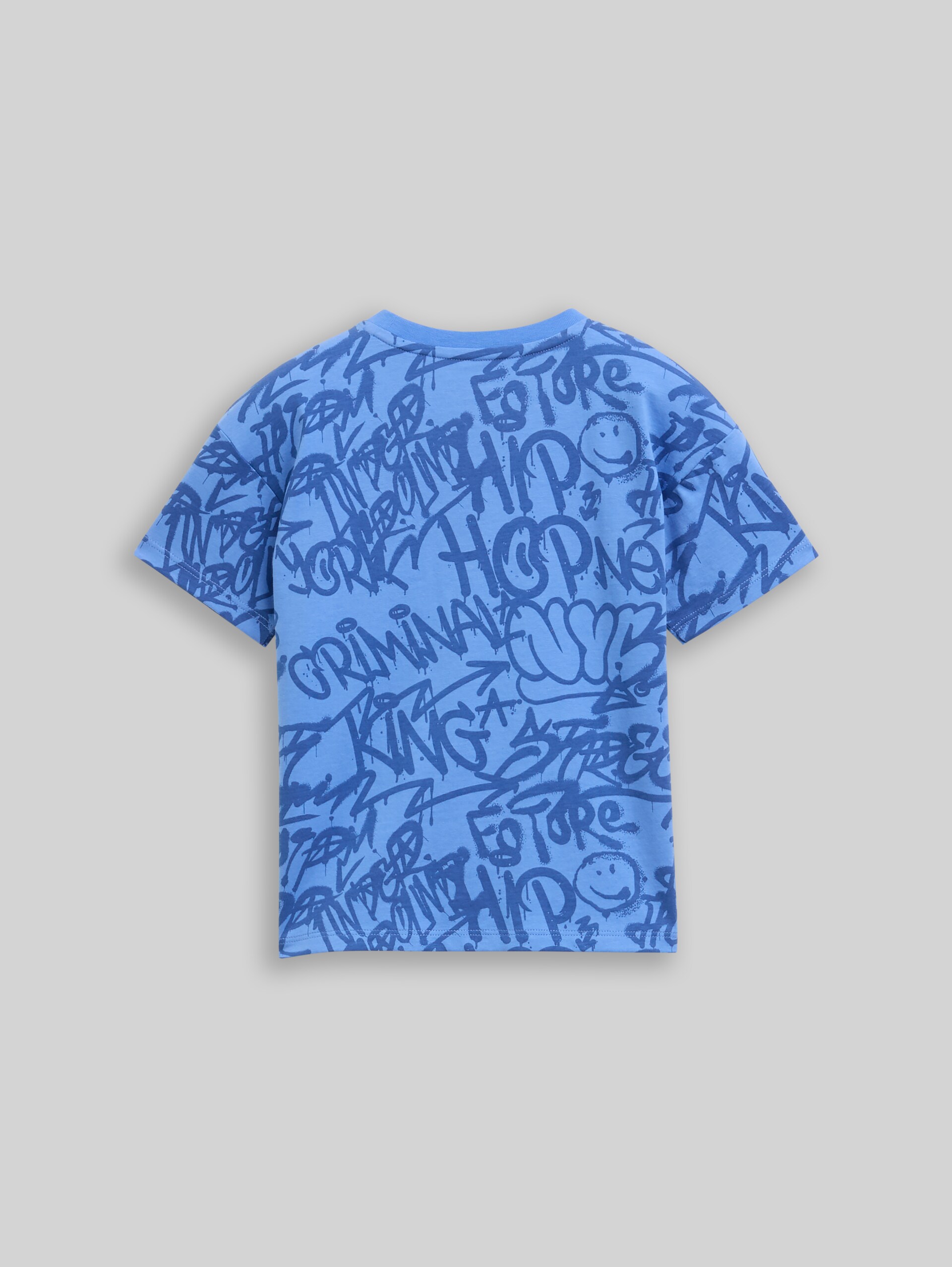 Oversized T-shirt with all-over print - blue shaded spray design