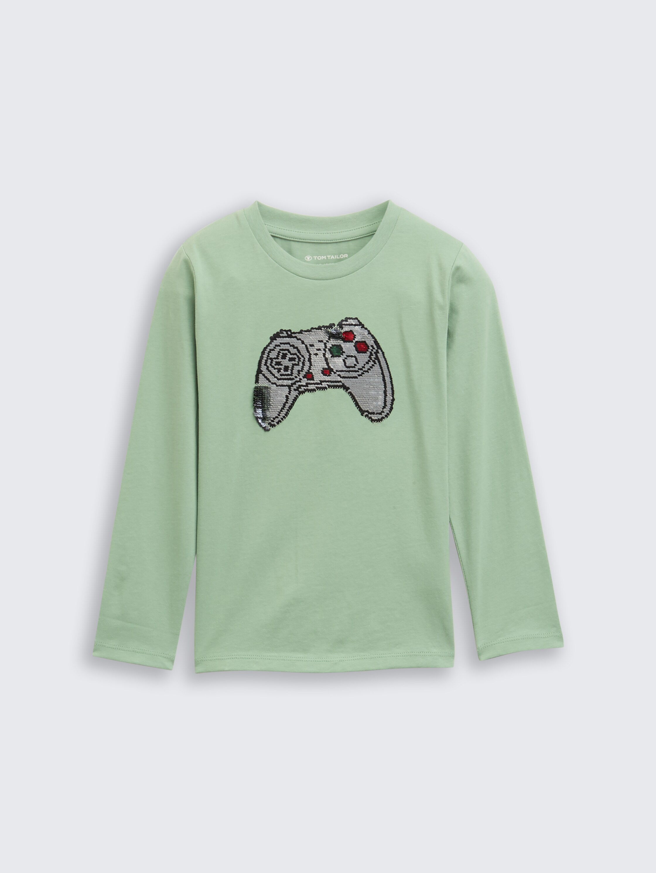 Shirt met lange mouwen en omkeerbare pailletten - light mint green - Product vooraanzicht