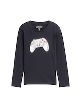 Geselecteerd, Shirt met lange mouwen en omkeerbare pailletten door Tom Tailor, grauw