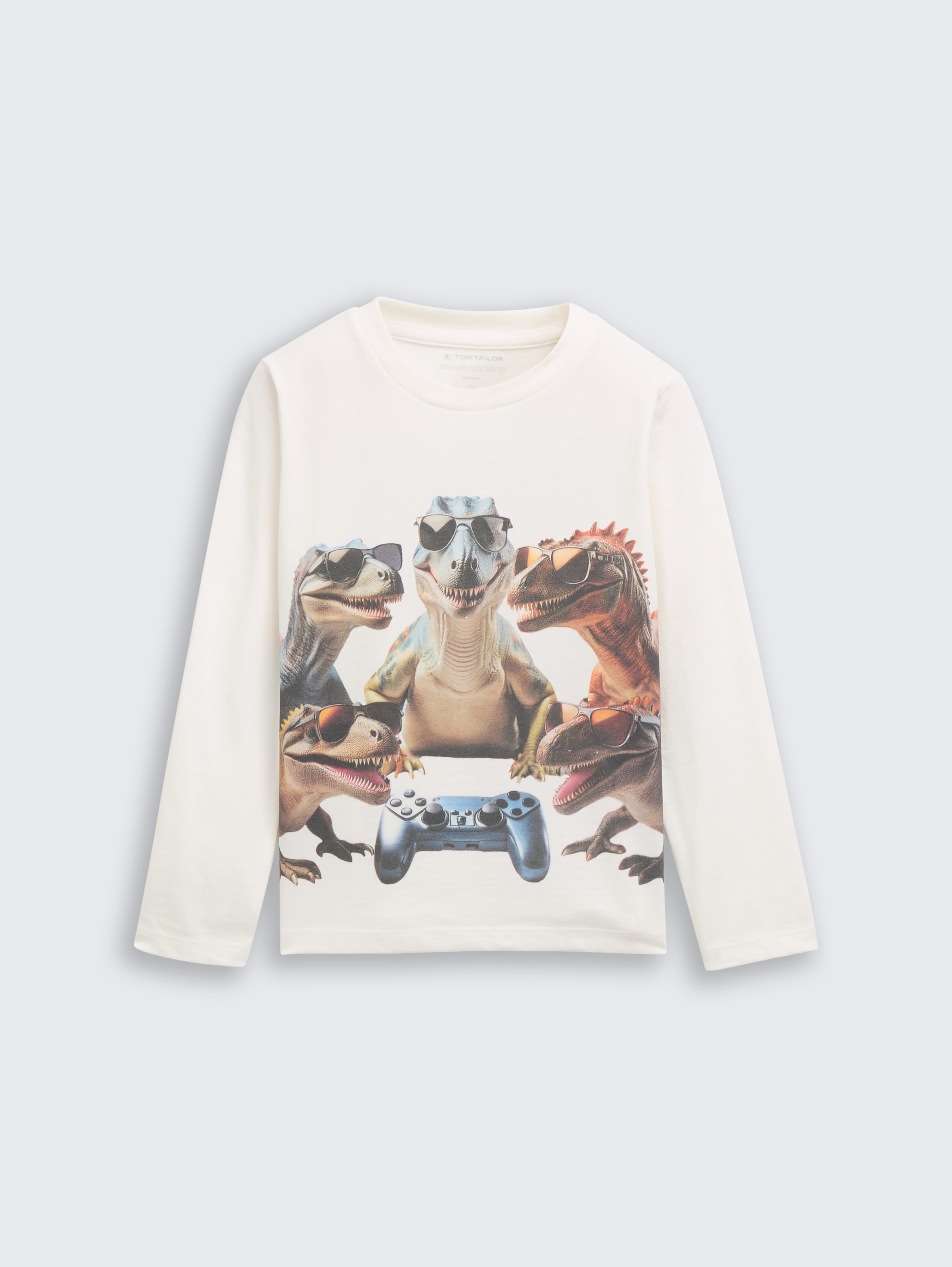 Langarmshirt mit Print von Mini Boys, Wool White