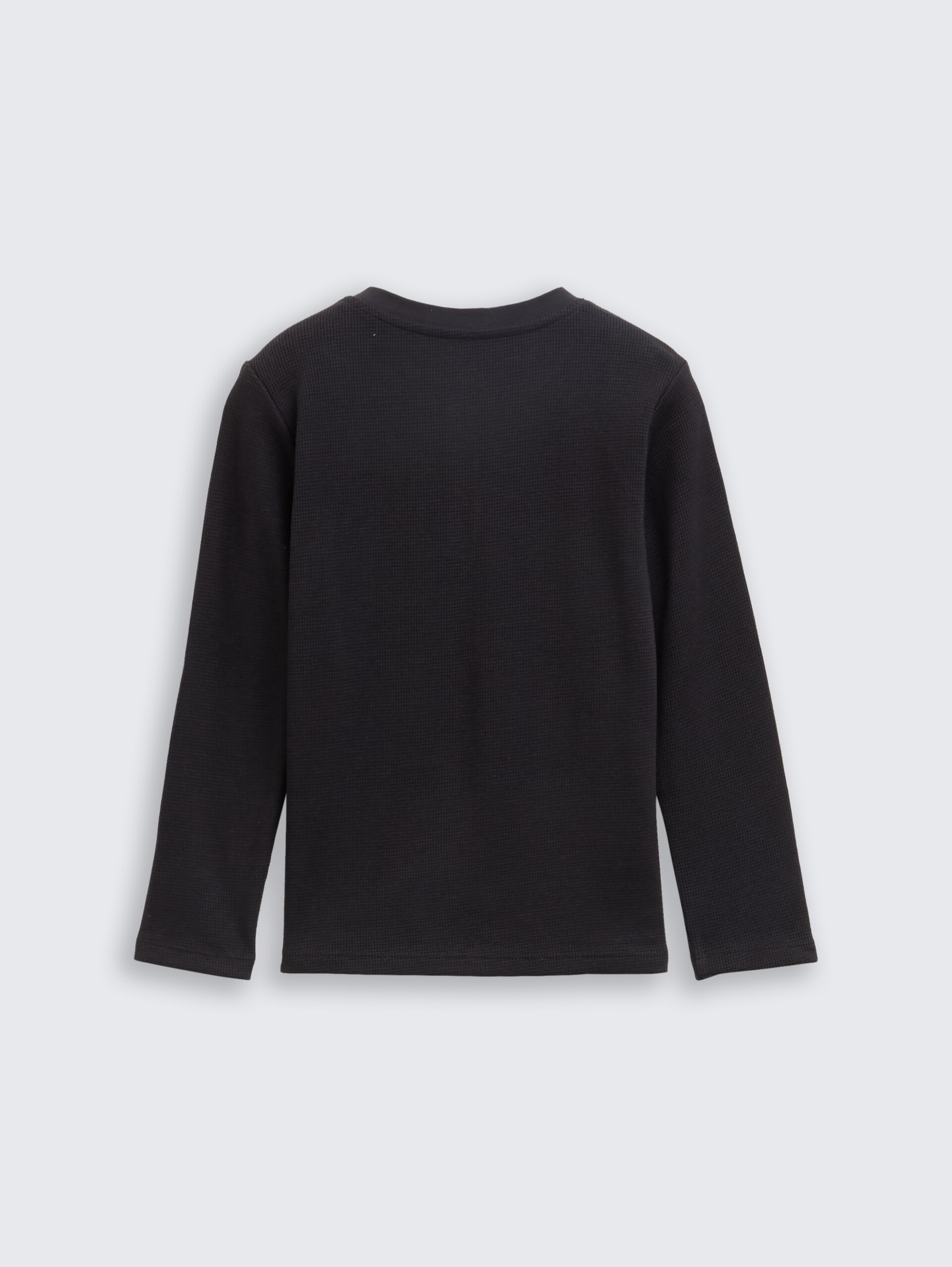 Henley Langarmshirt mit Waffelstruktur - coal grey