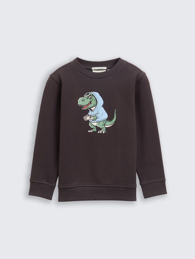 Sweatshirt met print door Mini Boys, coal grey