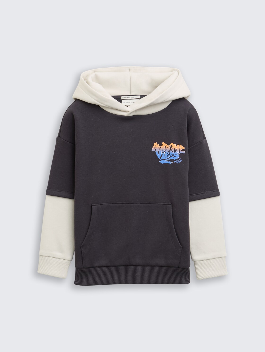 Hoodie Sweatshirt im 2-in-1-Look - coal grey - Vorder-Produkt-Ansicht