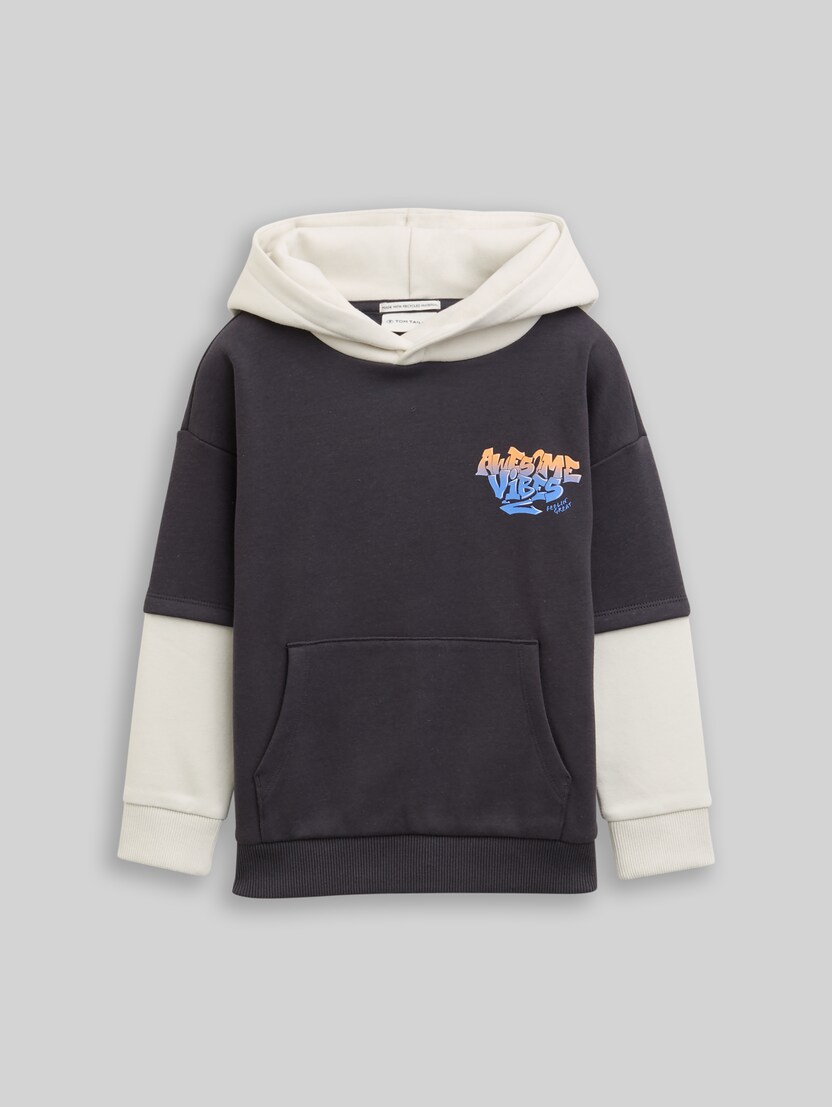 Hoodie Sweatshirt im 2-in-1-Look von Mini Boys, coal grey