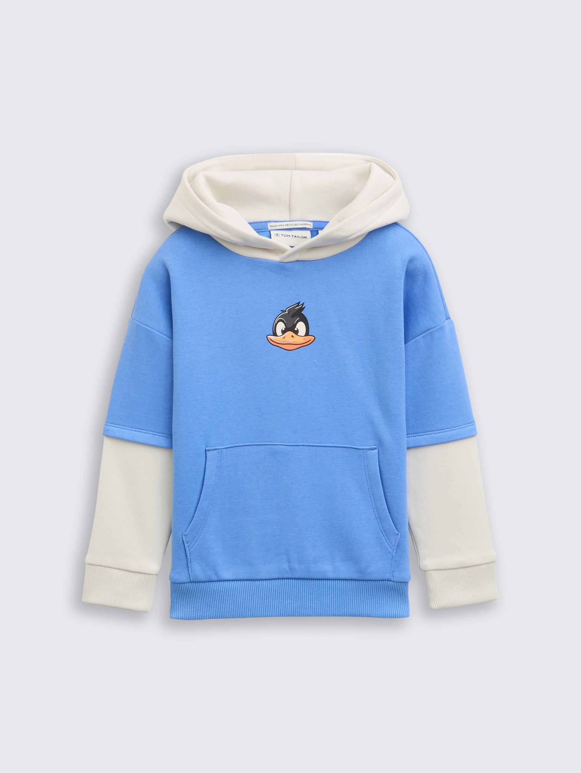 Hoodie Sweatshirt im 2-in-1-Look - soft mid blue - Vorder-Produkt-Ansicht