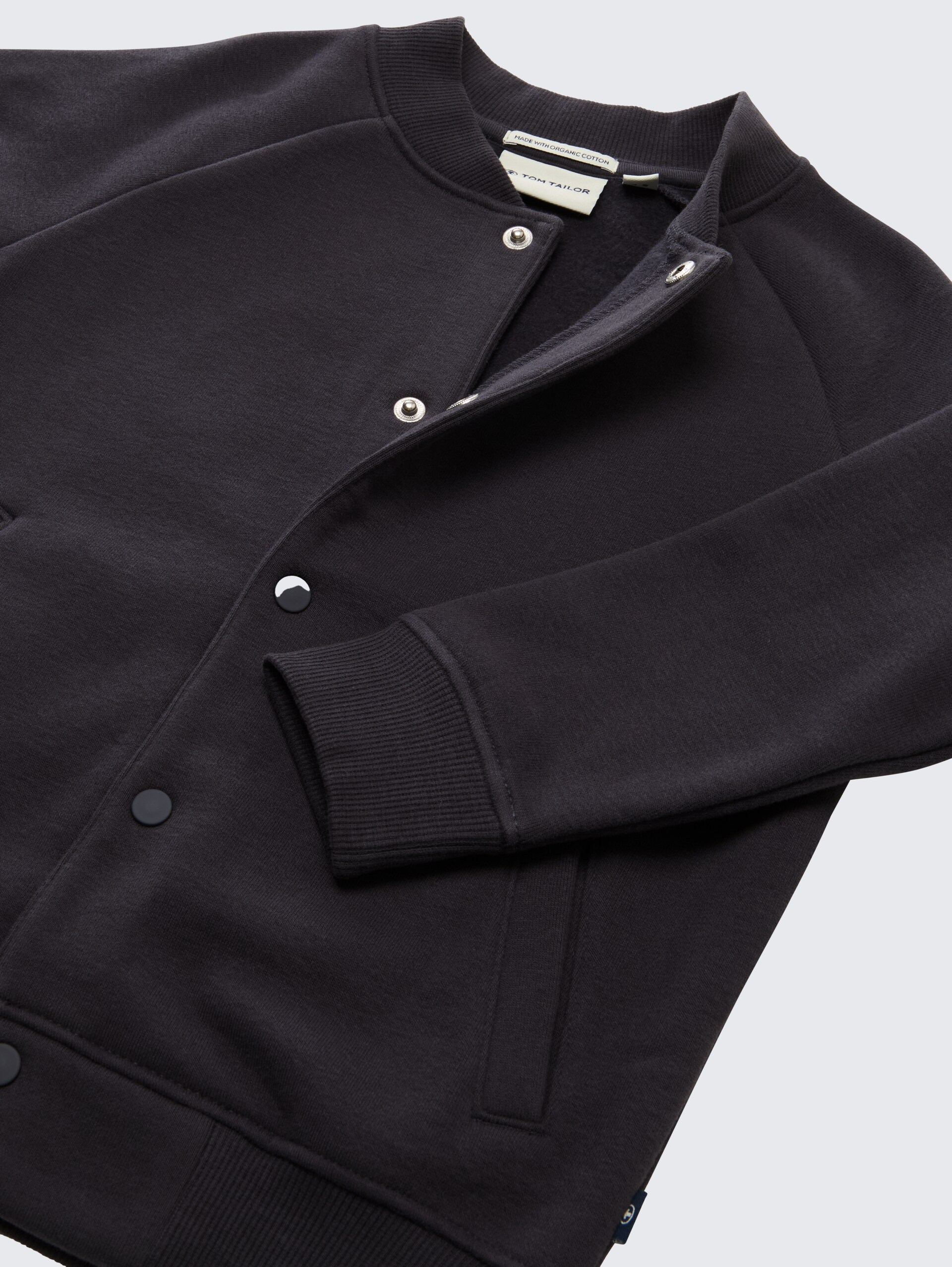 College Sweatjacke - coal grey - Detail-Model-Ansicht