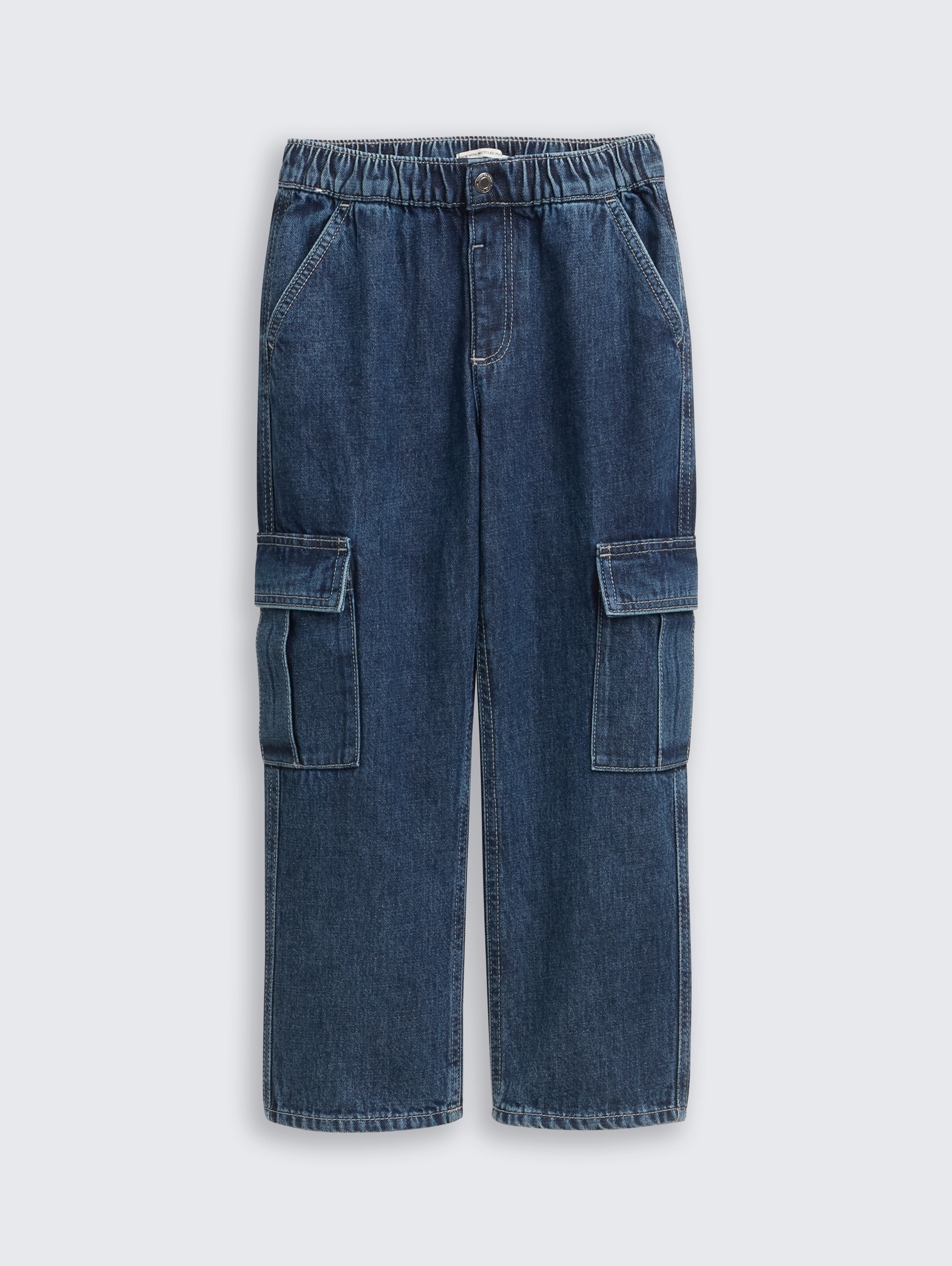 Baggy Cargo Jeans von Mini Boys, Blue Denim