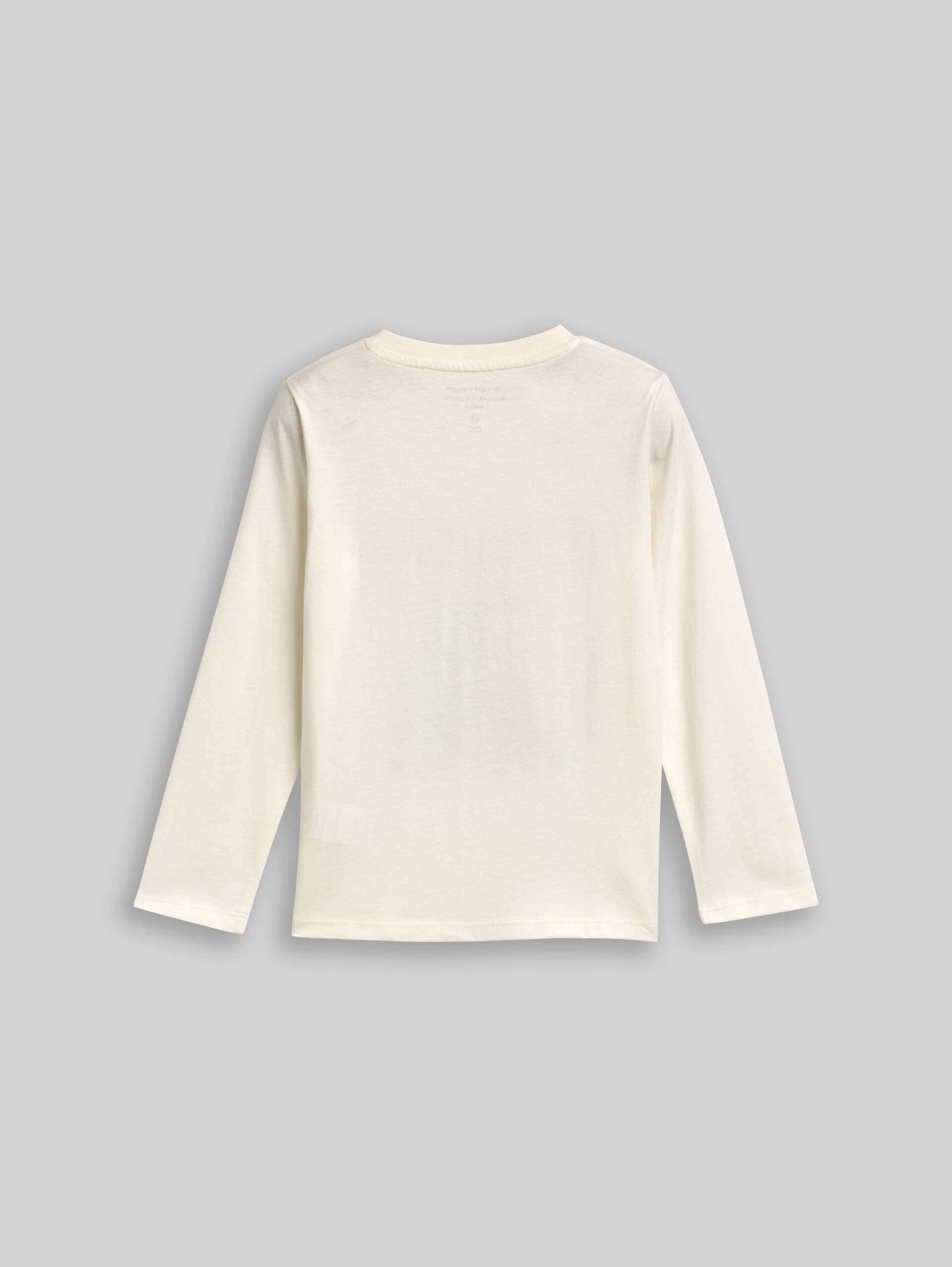 long-sleeved top with a photo print - Wool White