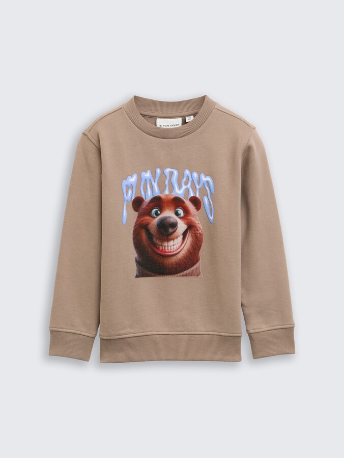 Sweatshirt met print door Mini Boys, mellow brown