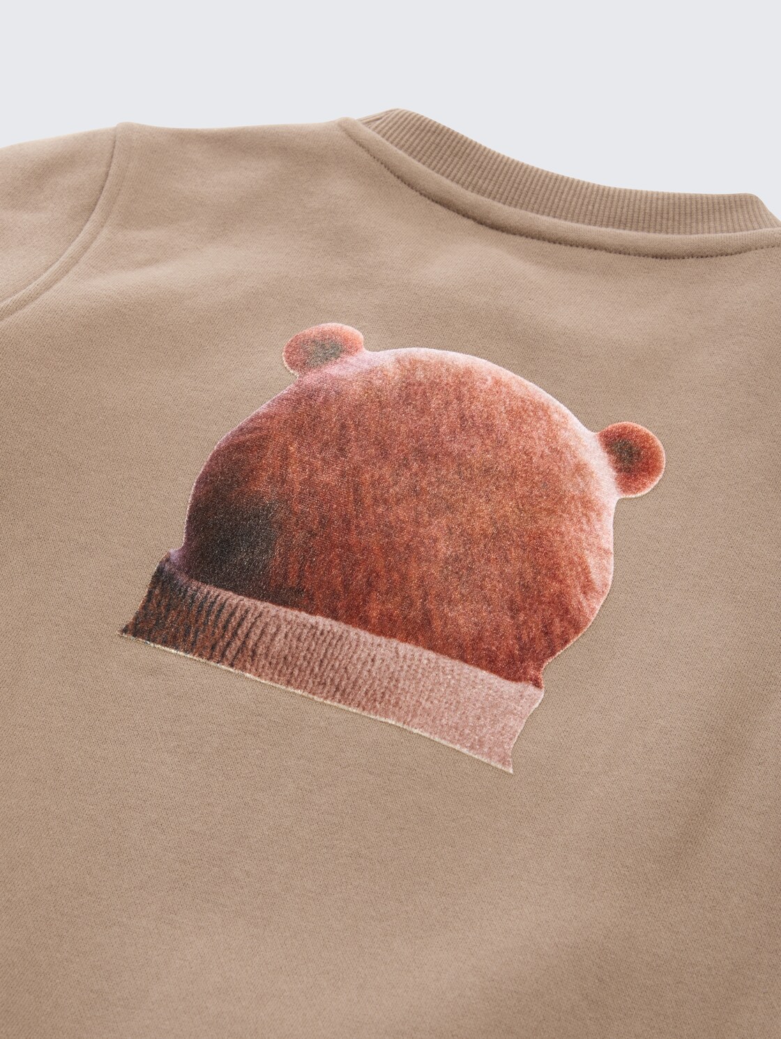 Sweatshirt mit Print - mellow brown - Detail-Model-Ansicht