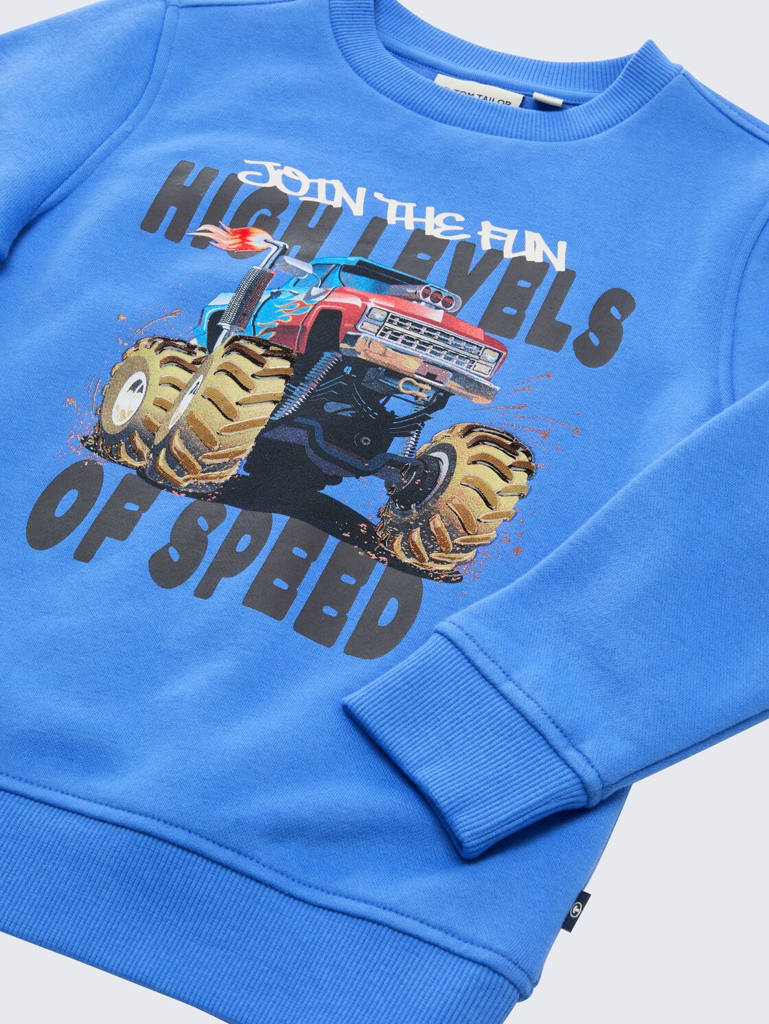 Sweatshirt mit Print - soft mid blue - Detail-Model-Ansicht