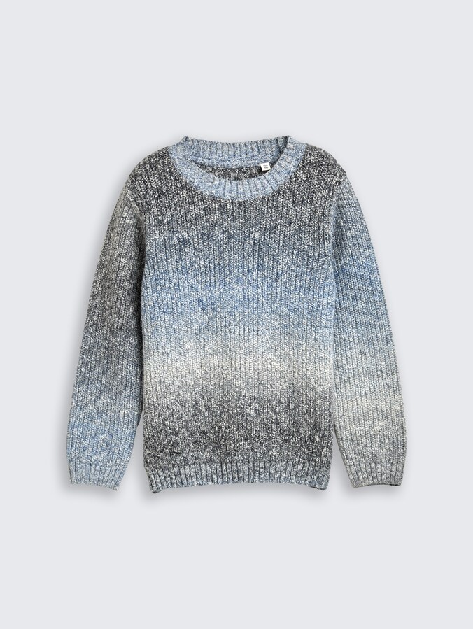 Gebreide trui met kleurverloop door Mini Boys, blue gradient knit design
