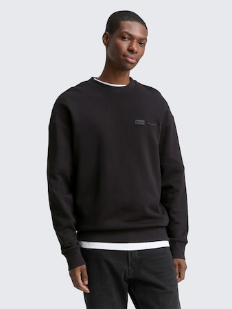 Relaxed Fit Sweatshirt mit Rückenprint von Denim Male, Night Watch Black