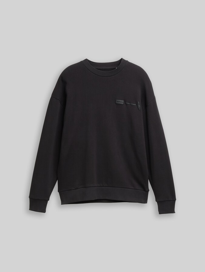 Relaxed Fit Sweatshirt mit Rückenprint von Denim Male, Night Watch Black