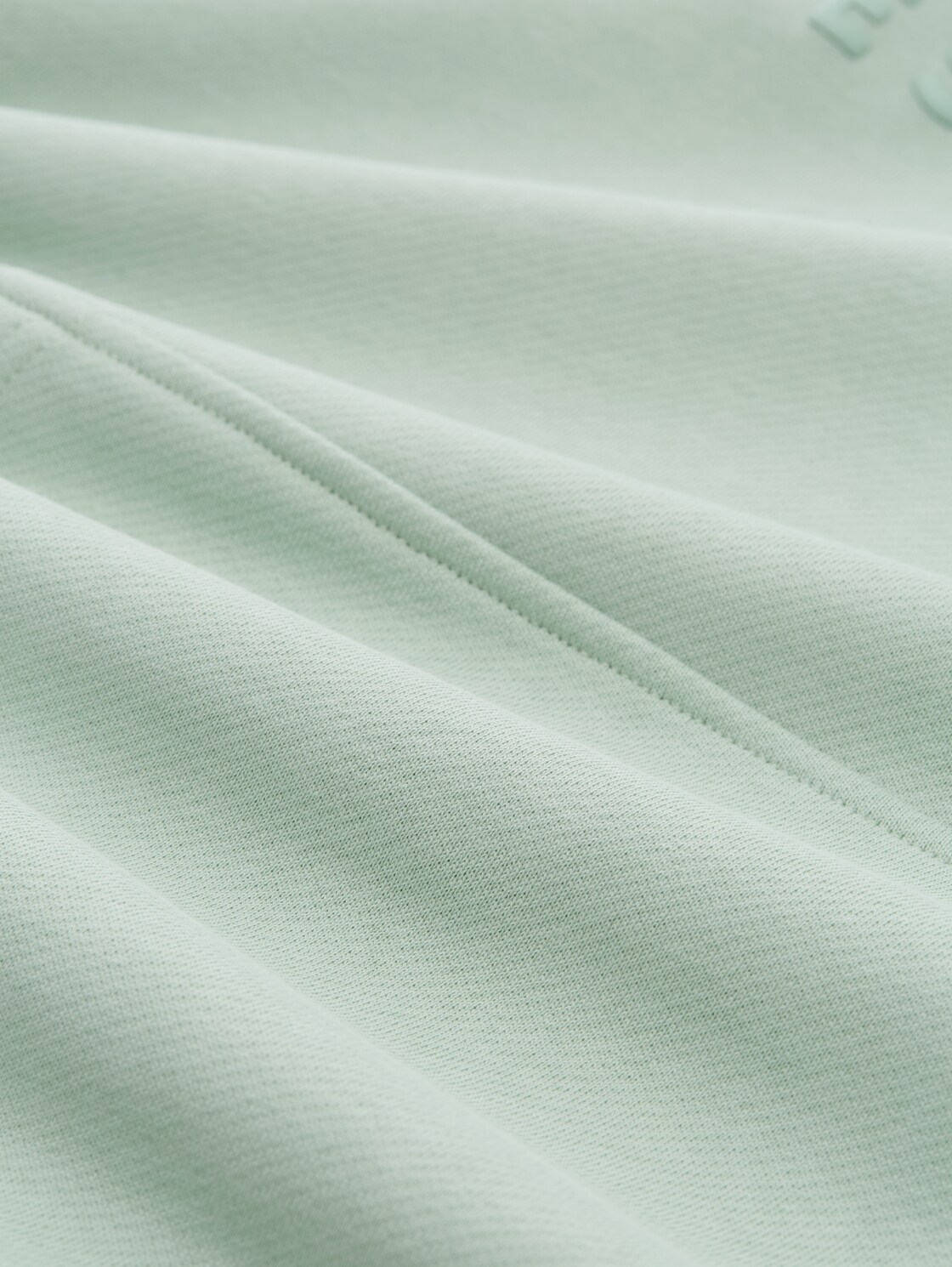 Relaxed Fit Hoodie Sweatshirt mit Print - Fresh Mint Green - Material-Ansicht