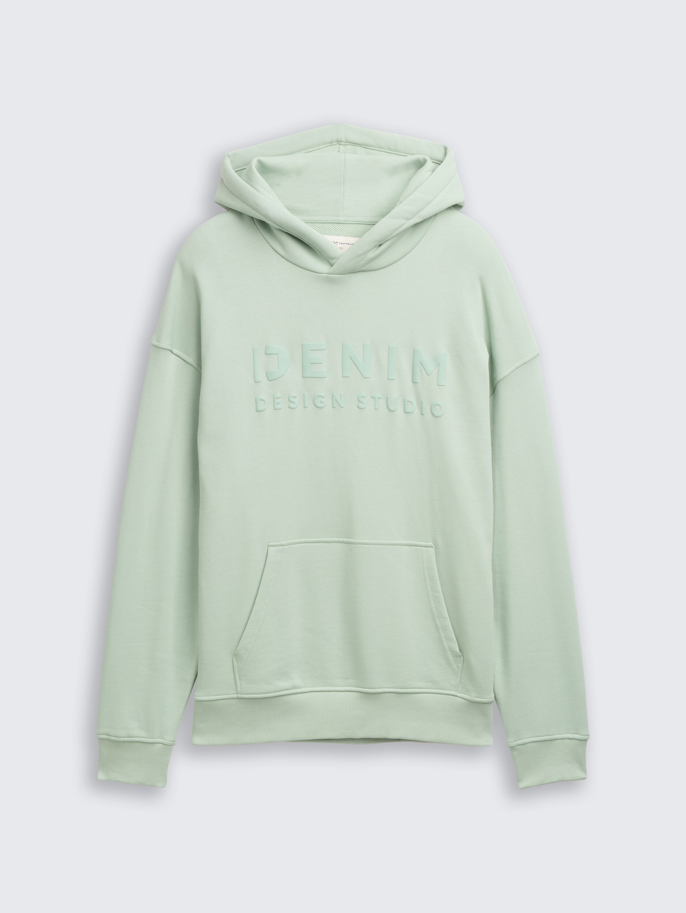 Relaxed fit hoodie sweatshirt with print - fresh_mint_green - 