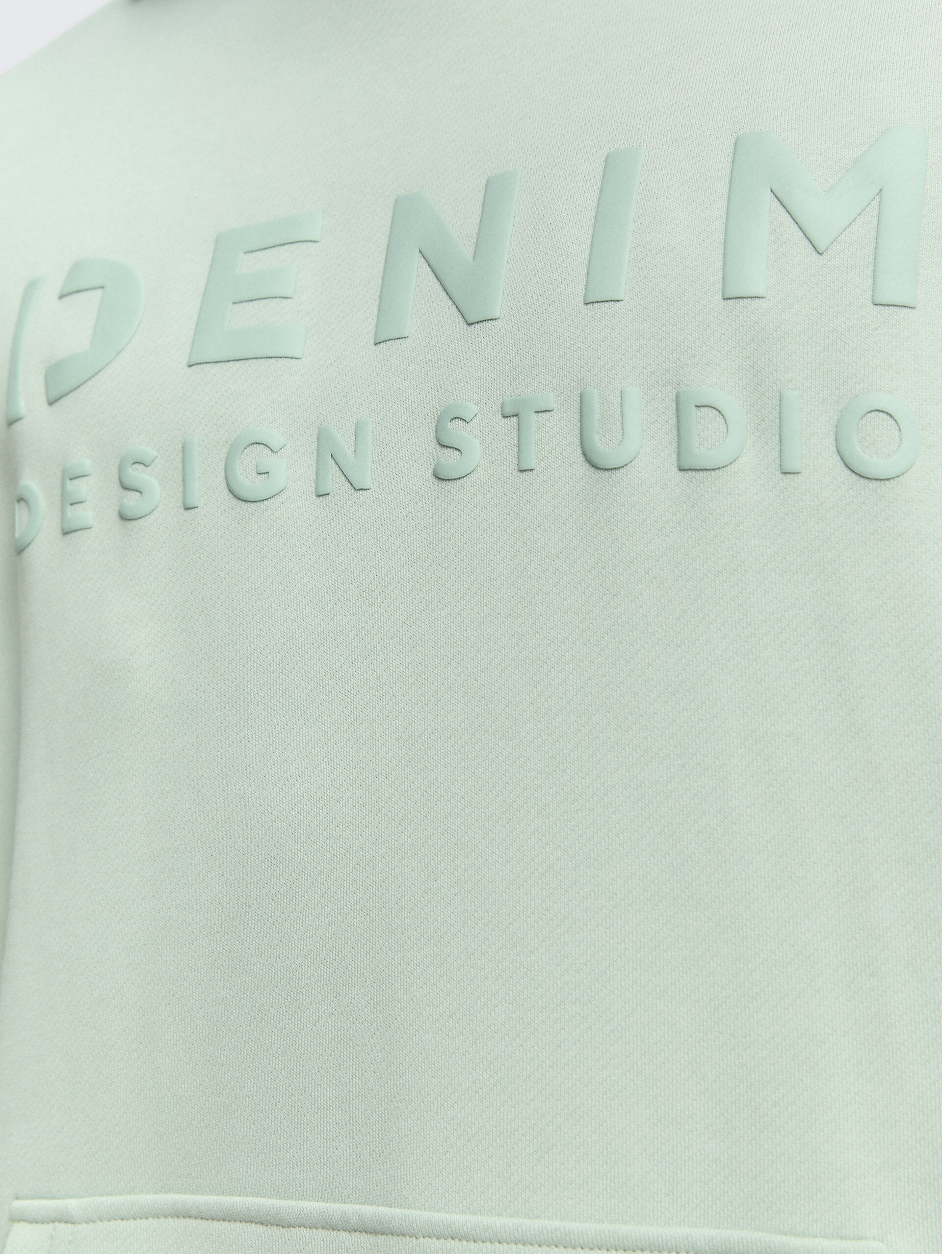 Relaxed Fit Hoodie Sweatshirt mit Print - Fresh Mint Green - Detail-Model-Ansicht