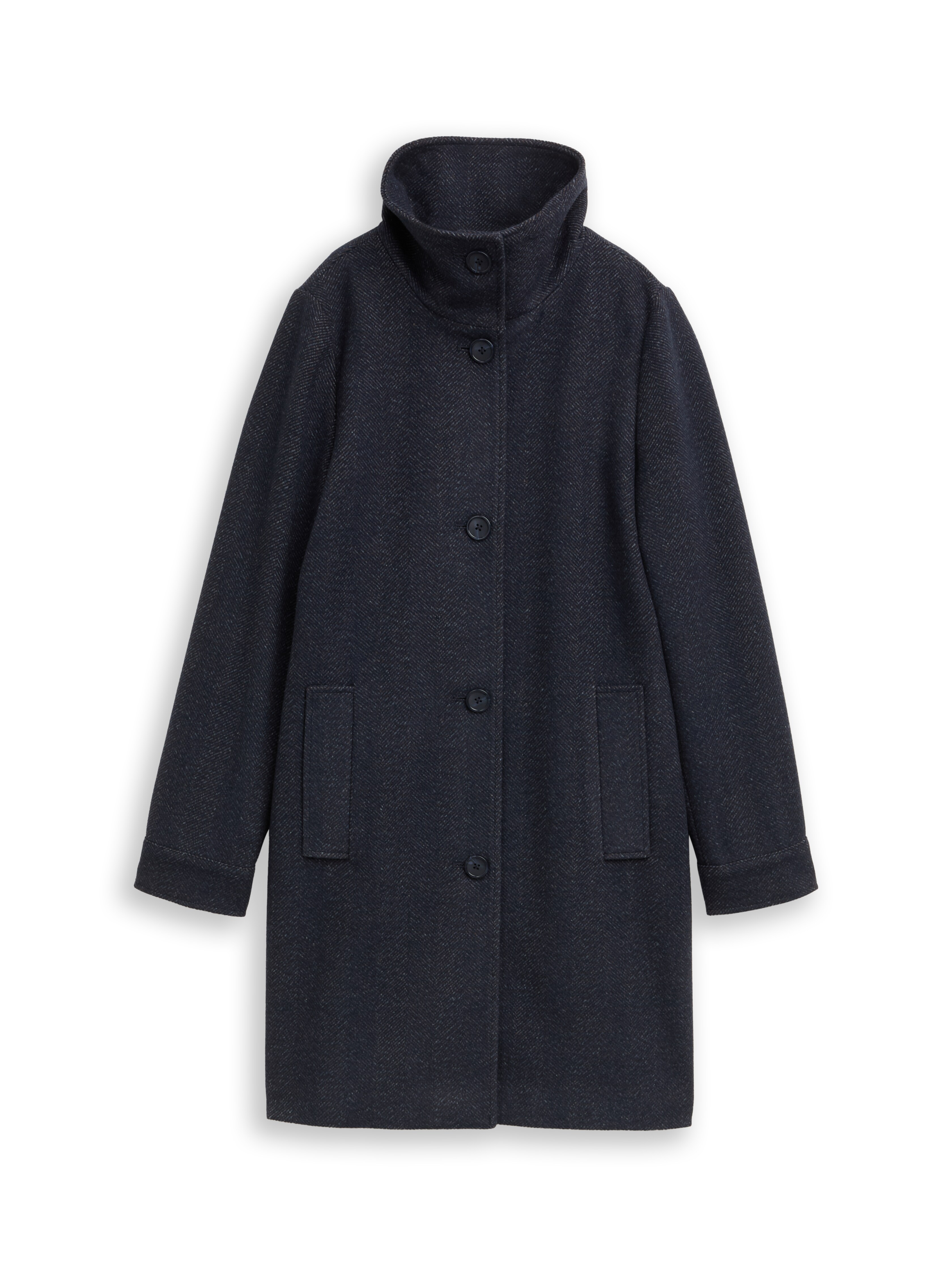 コート Chaisy / Wool Stand collar coat 120cm Wool coat with stand-up collar in brown by Tom Tailor