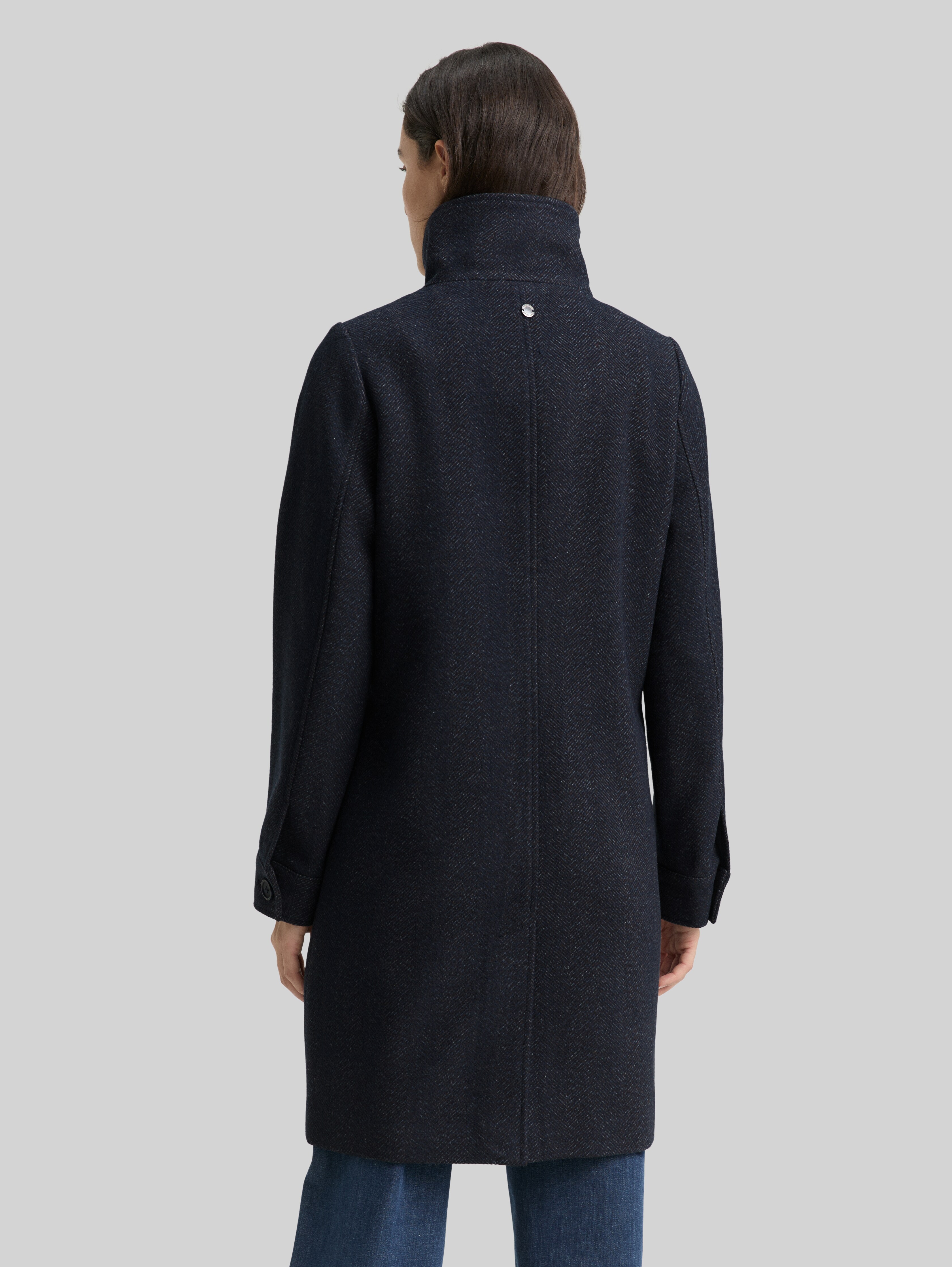 Wool coat with stand-up collar in brown by Tom Tailor