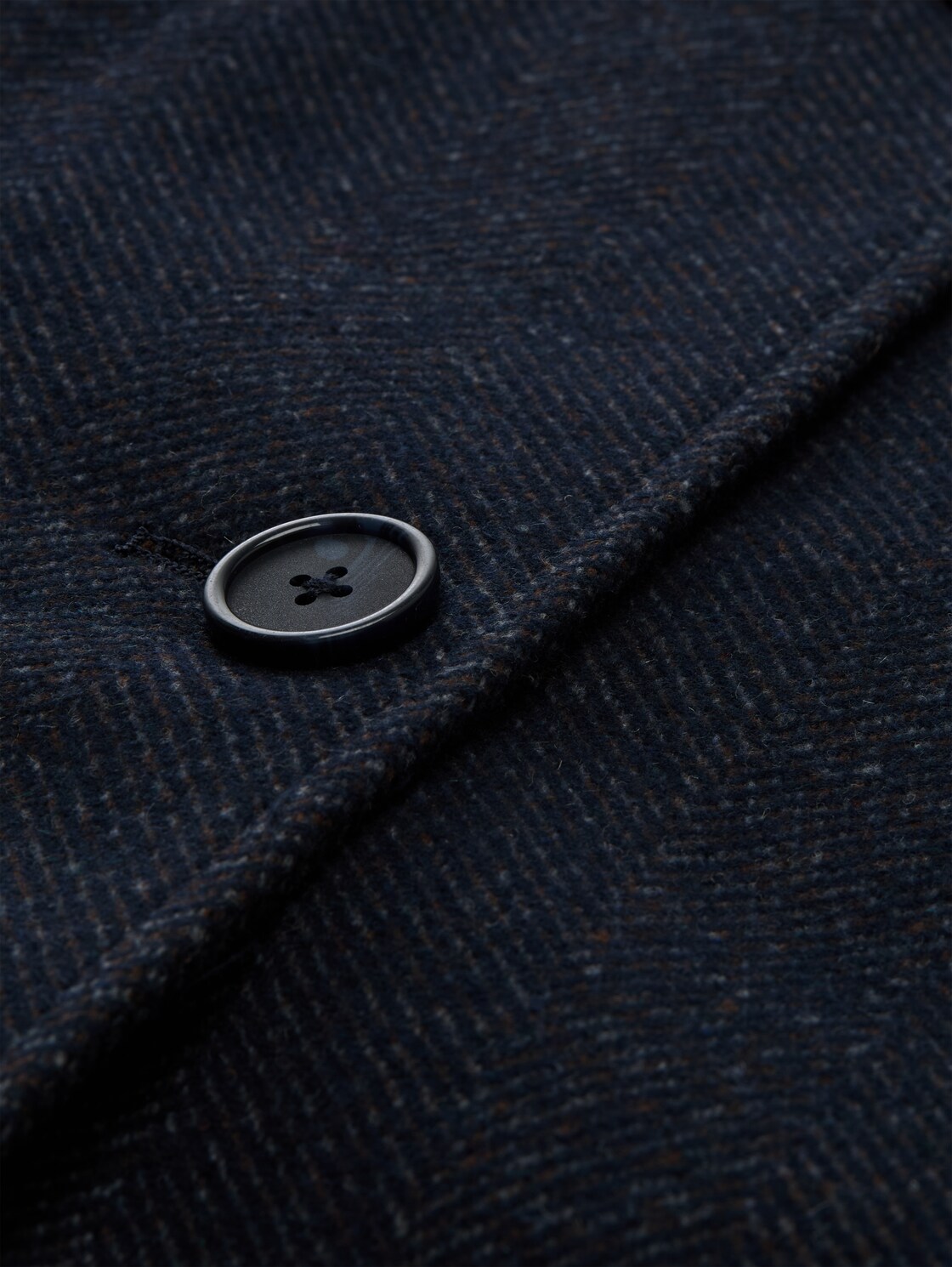 Wollmantel mit Stehkragen - navy heringbone - Produkt-Detail-Ansicht