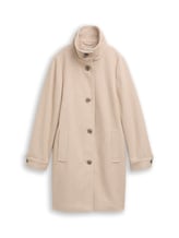 Not Selected, Wool coat with stand-up collar by , brown