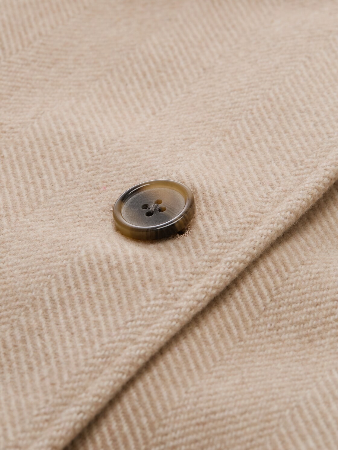 Wollmantel mit Stehkragen - beige heringbone - Produkt-Detail-Ansicht